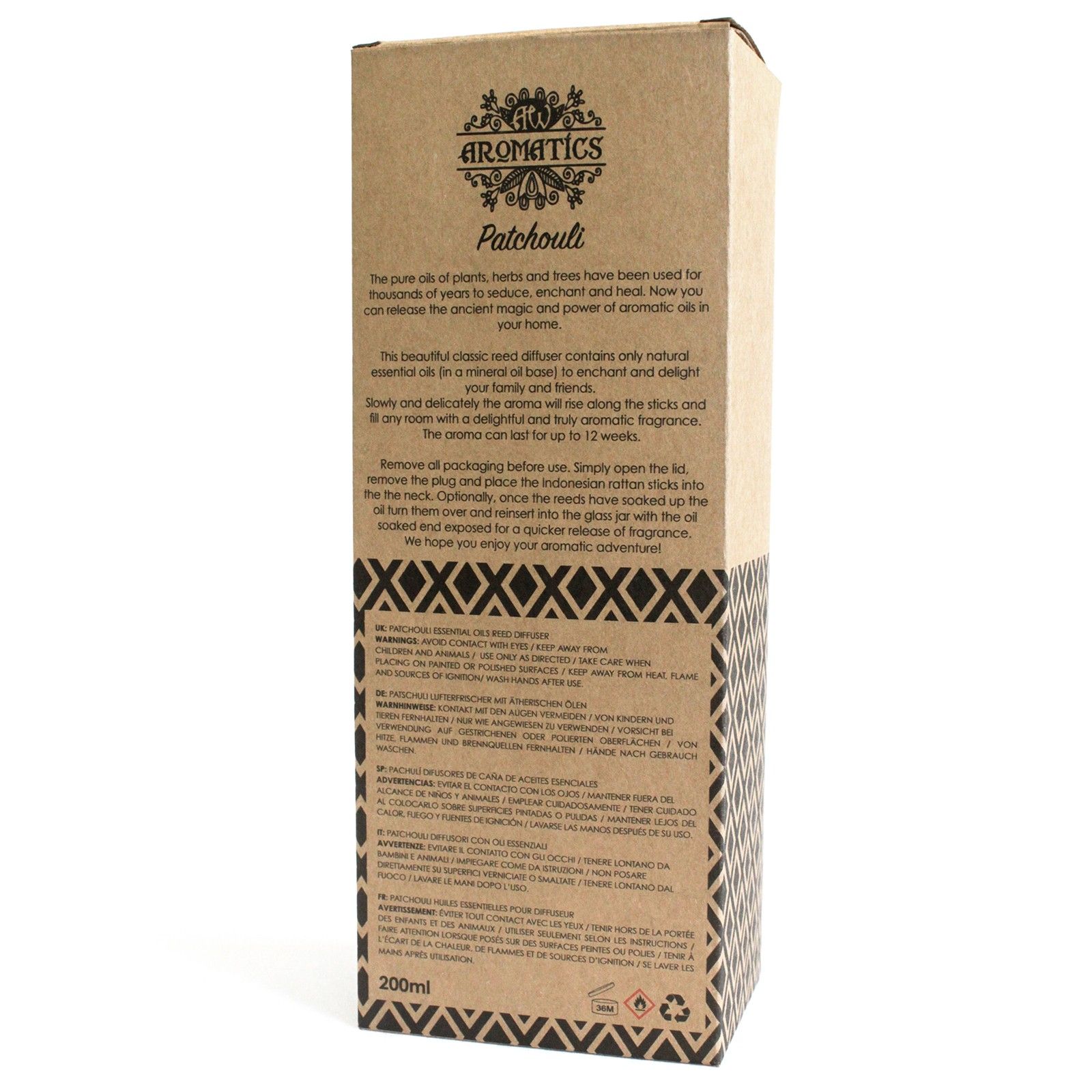 200ml Patchouli Essential Oil Reed Diffuser - Image 6
