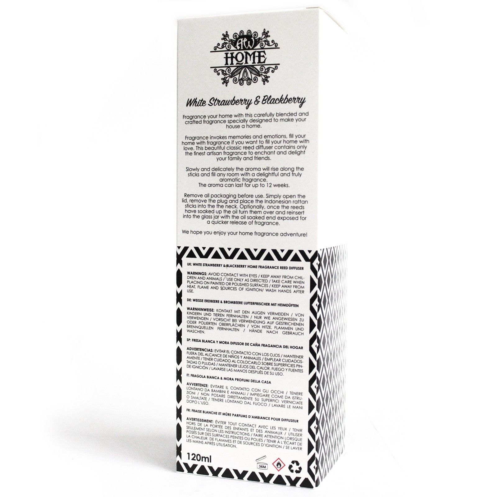 120ml Reed Diffuser - White Strawberry & Blackberry - Image 5