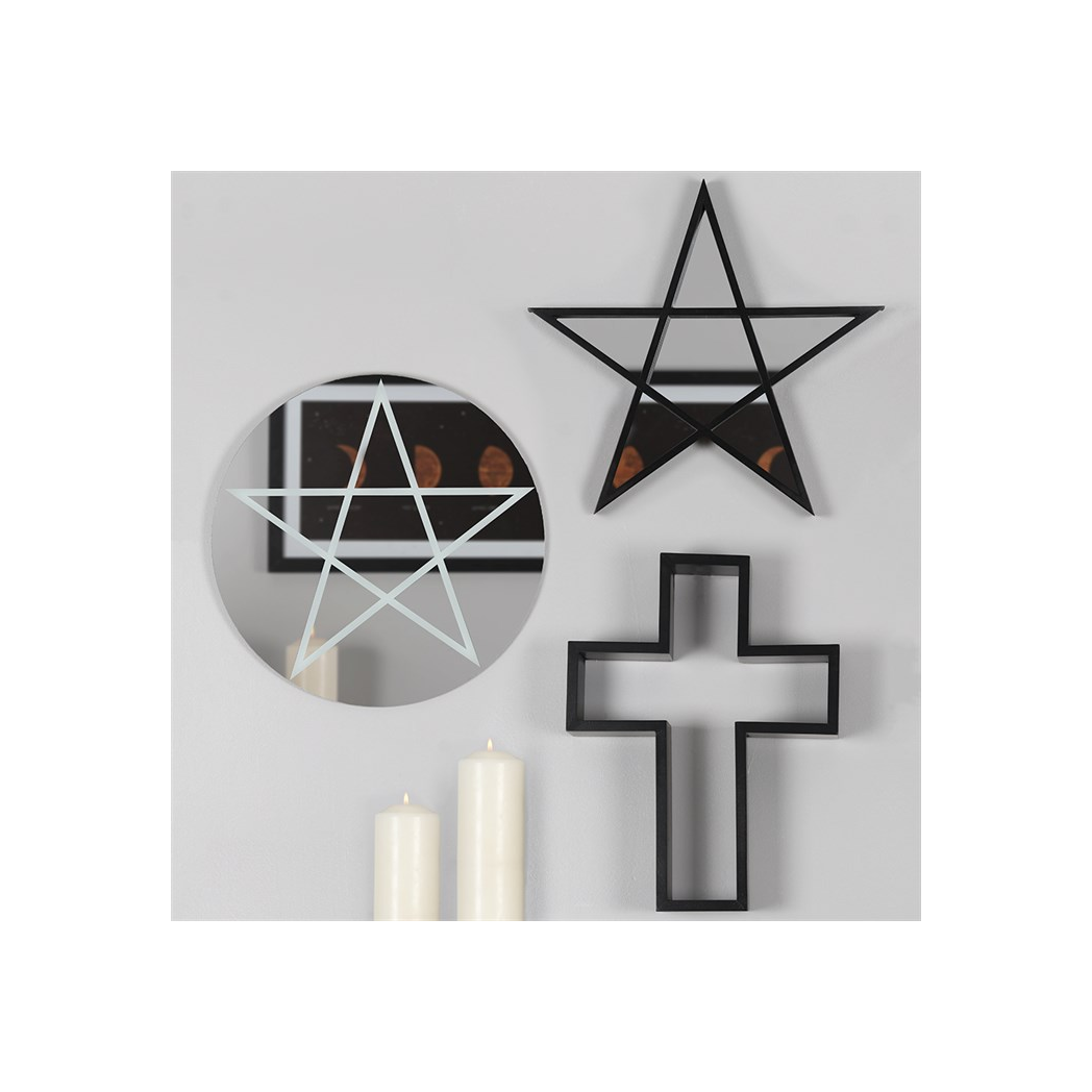 Black Framed Pentagram Mirror - Image 3