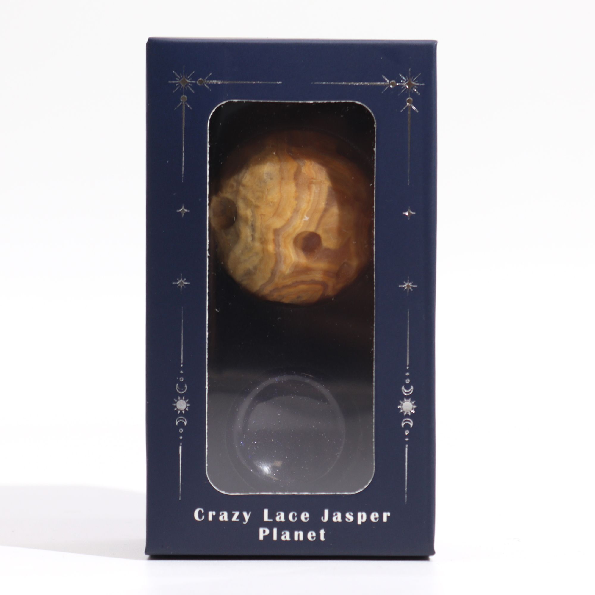 Crazy Lace Jasper Planet on a Sola Goldstone Stand (MERCURY) - Image 4
