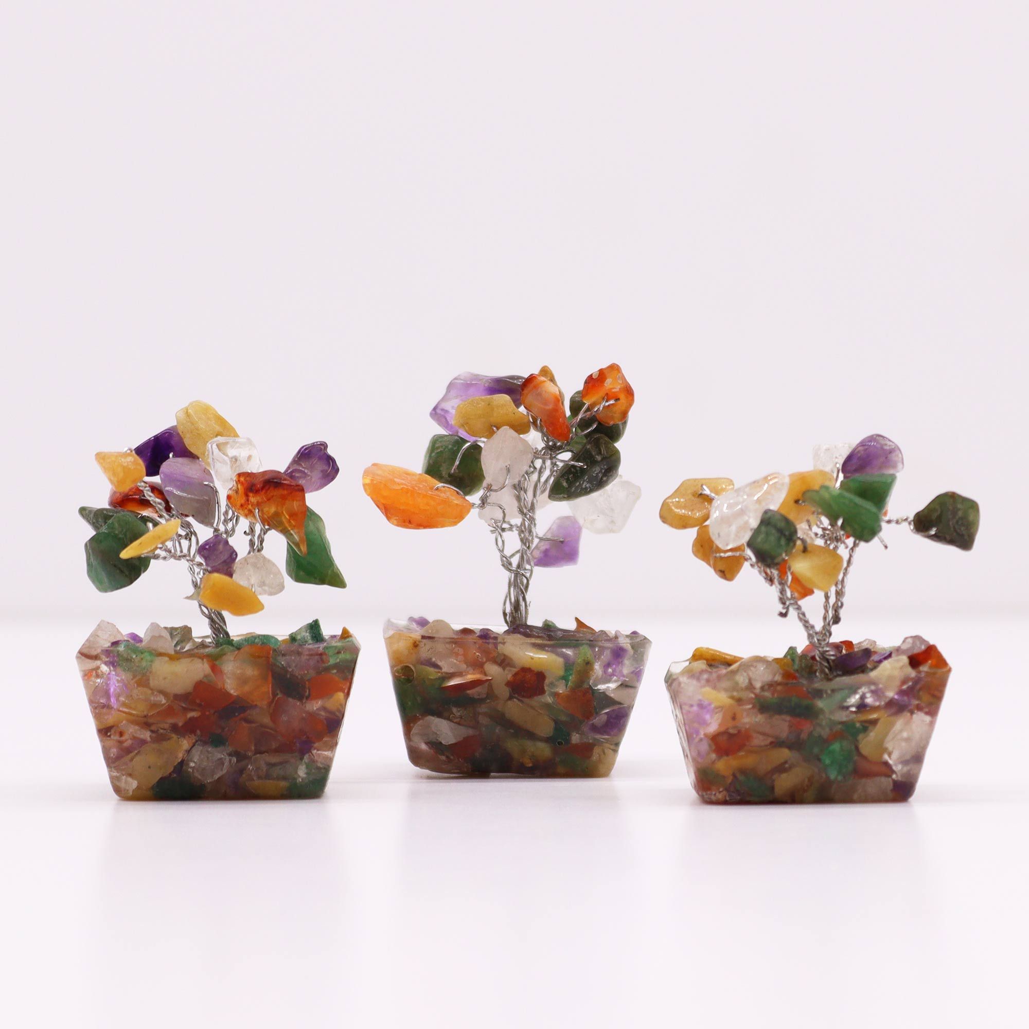 Mini Gemstone Tree on Orgonite Base - Multi Stones (15 stones) - Image 5