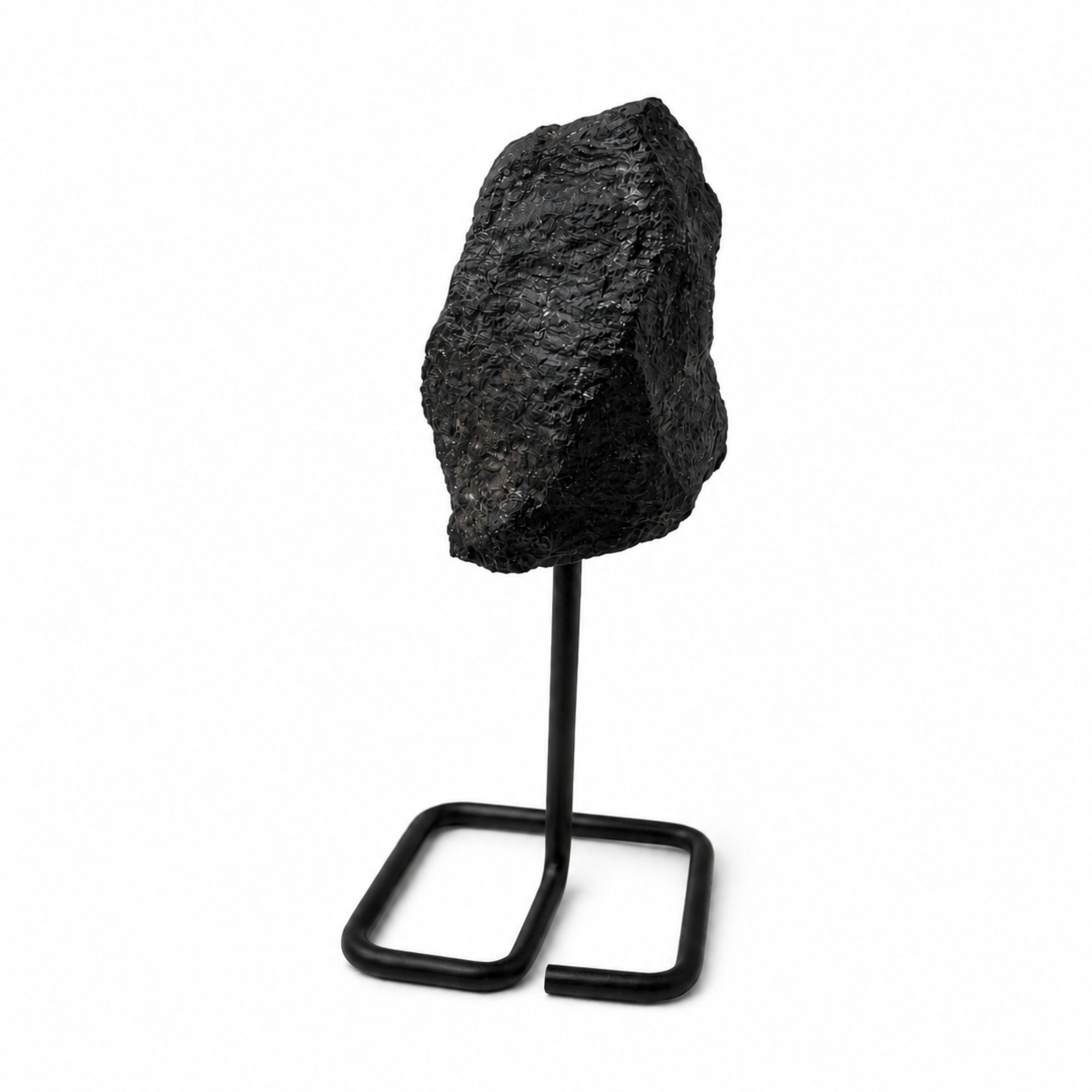Mineral Specimen on Metal Stand - Black Tourmaline