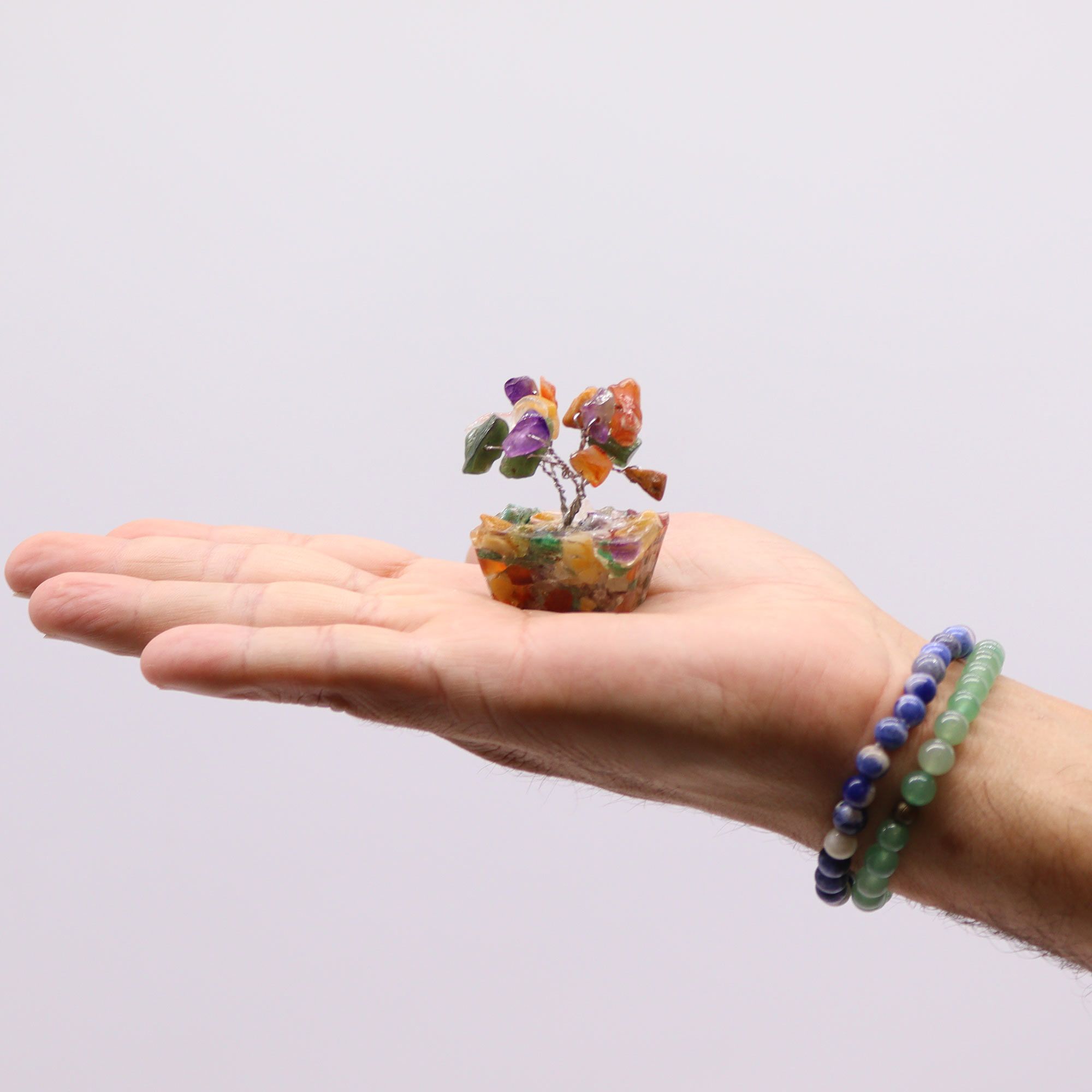 Mini Gemstone Tree on Orgonite Base - Multi Stones (15 stones) - Image 4