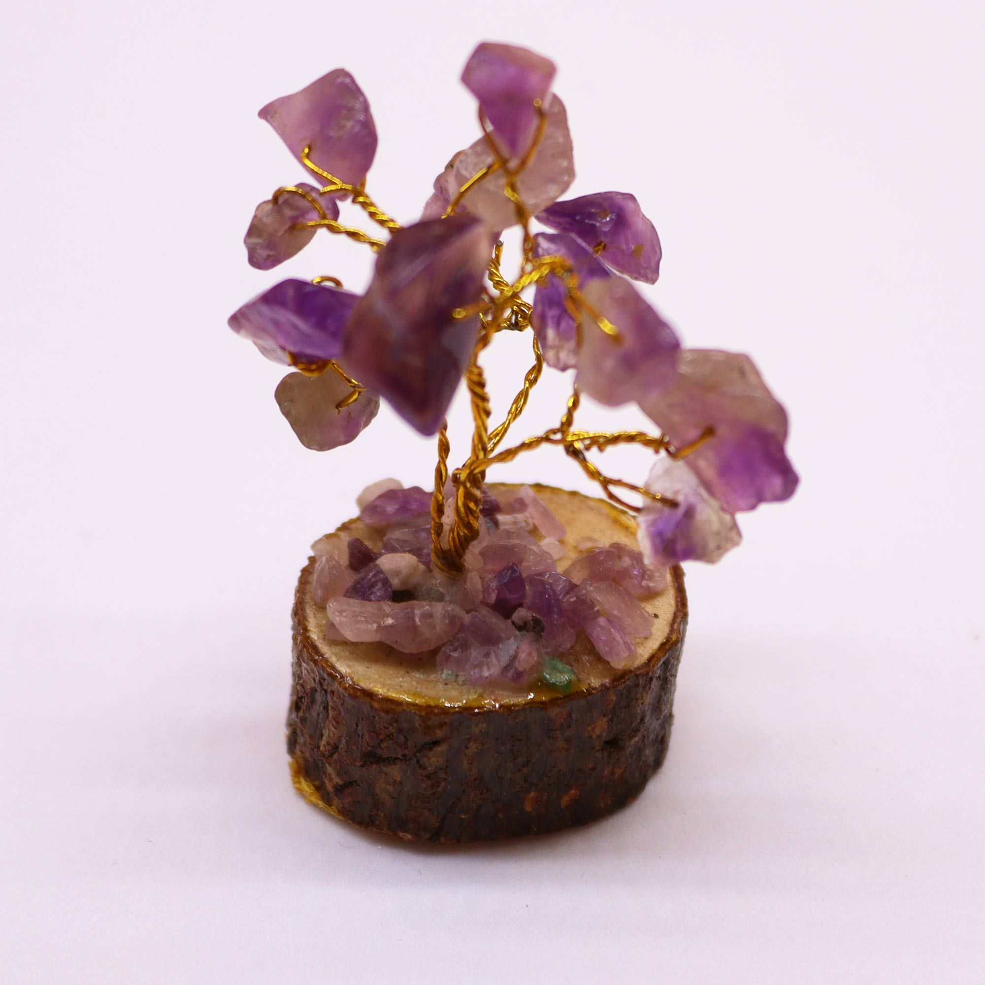 Mini Gemstone Tree On Wood Base - Amethyst (15 stones) - Image 5