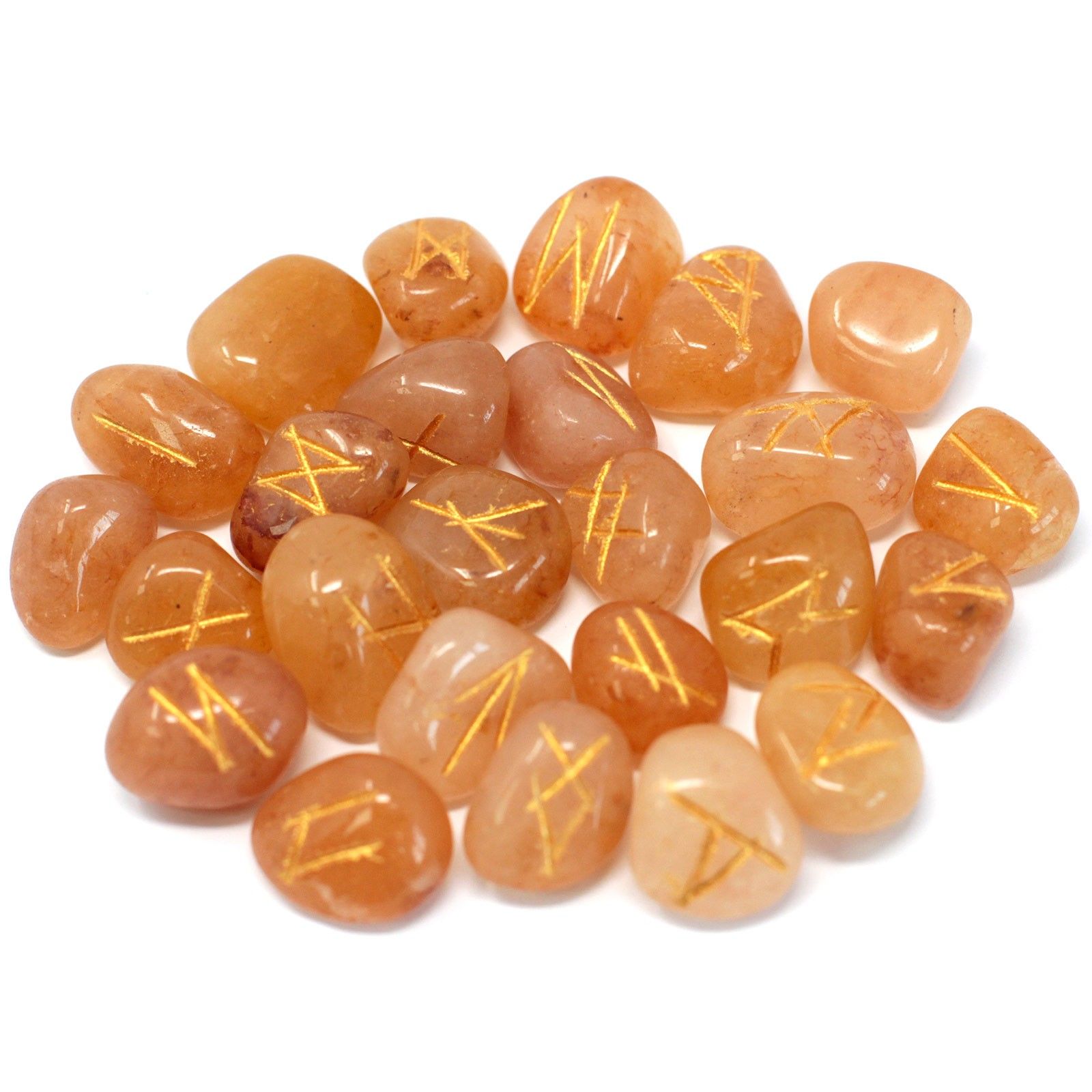 Runes Stone Set in Pouch- Yellow Aventurine - Image 2