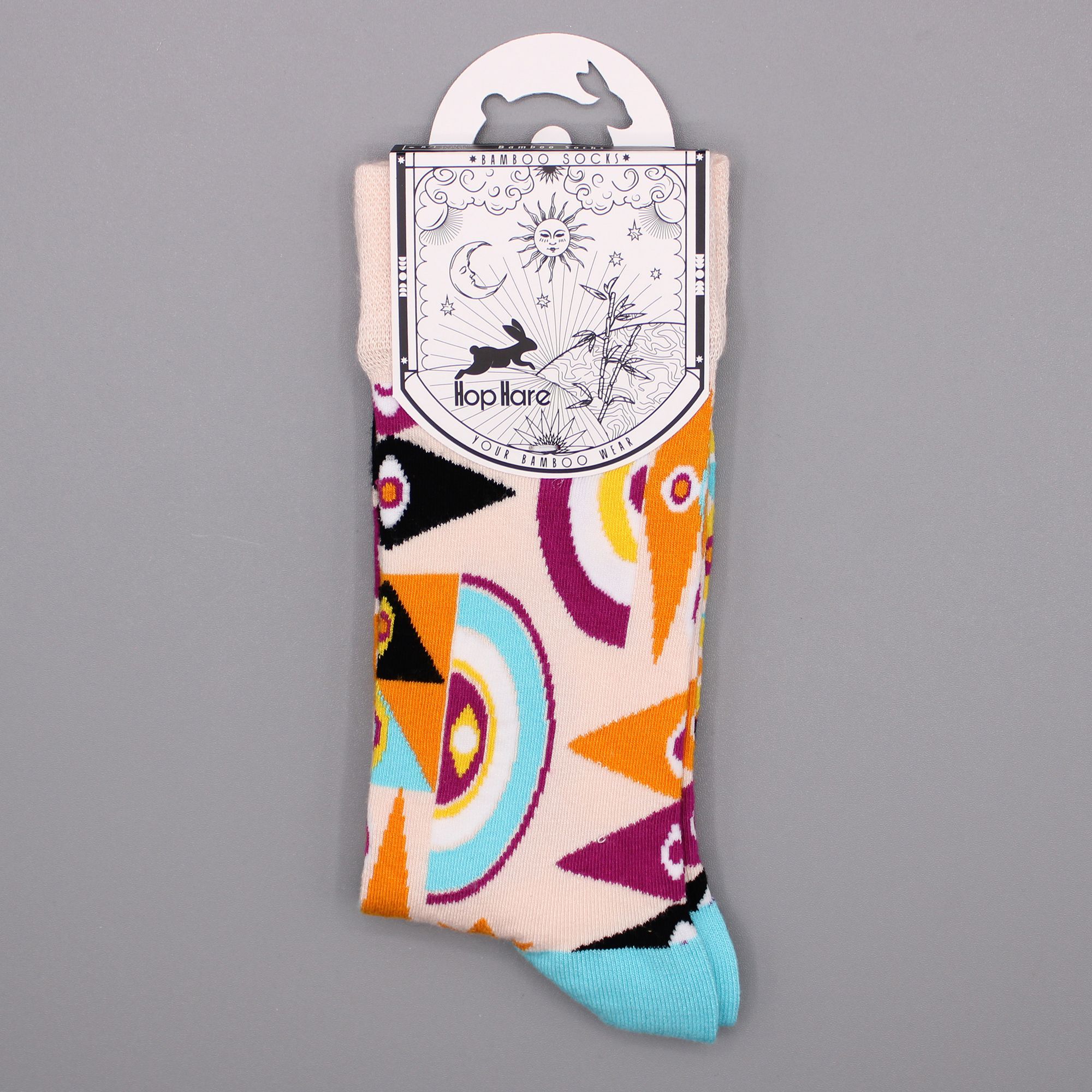 Hop Hare Bamboo Socks S/M - Psychedelic Evil Eye - Image 5