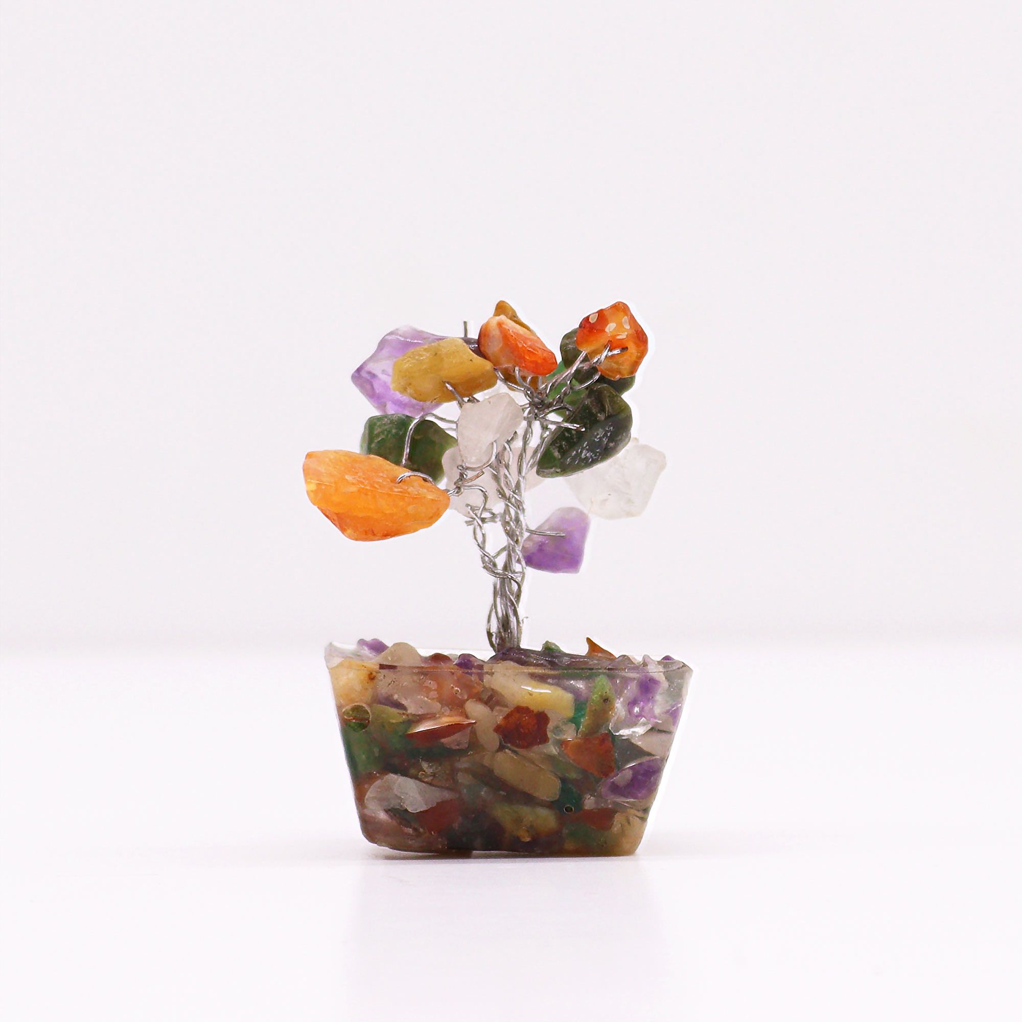 Mini Gemstone Tree on Orgonite Base - Multi Stones (15 stones) - Image 3