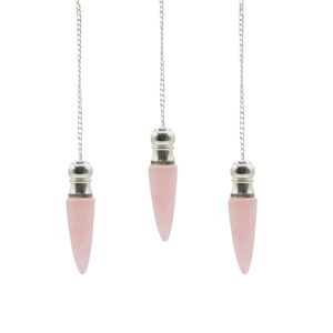 Secret Cavity Discovery of Truth Pendulum - Rose Quartz - Silver Plated