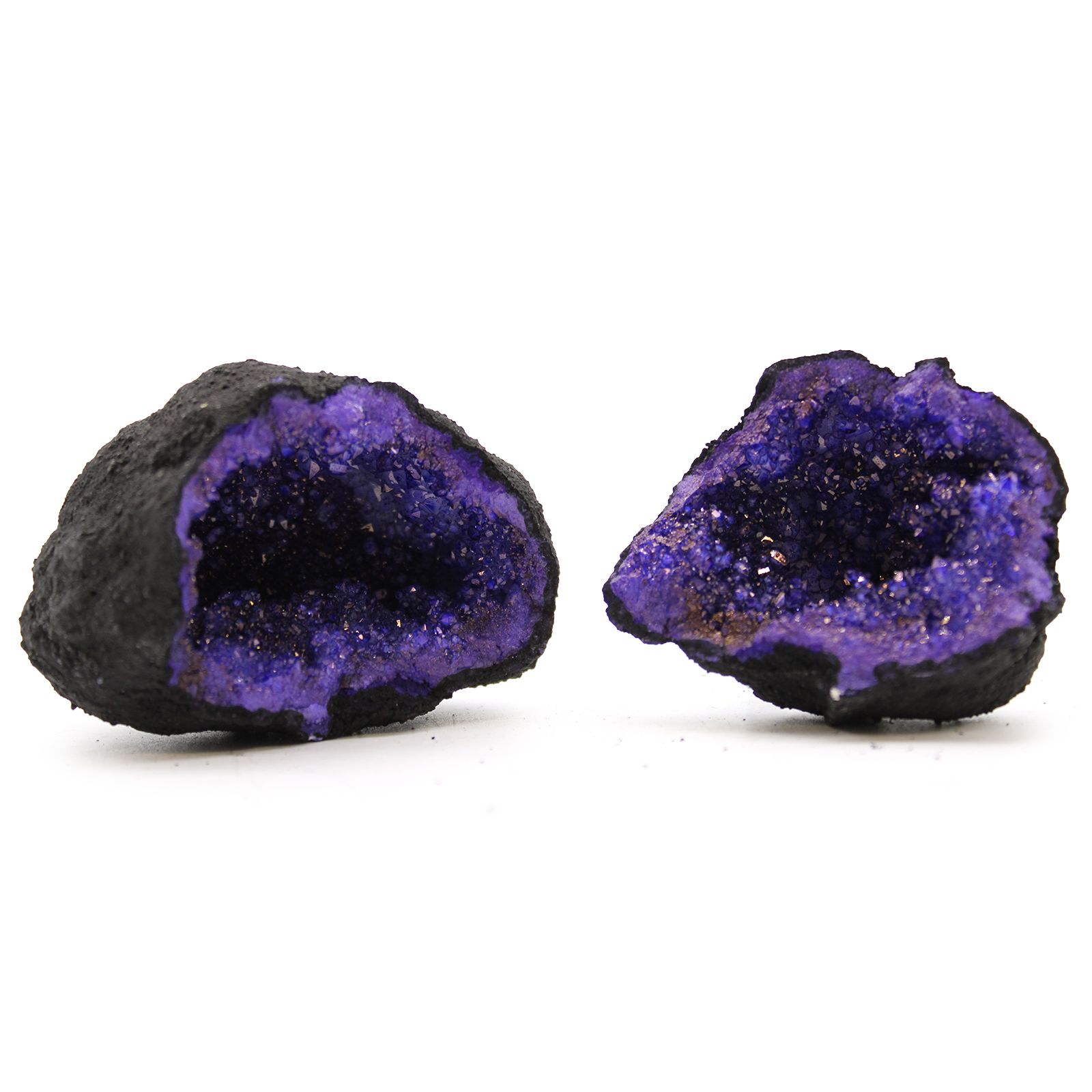 Coloured Calsite Geodes - Black Rock - Turqoise / Purple - Image 4