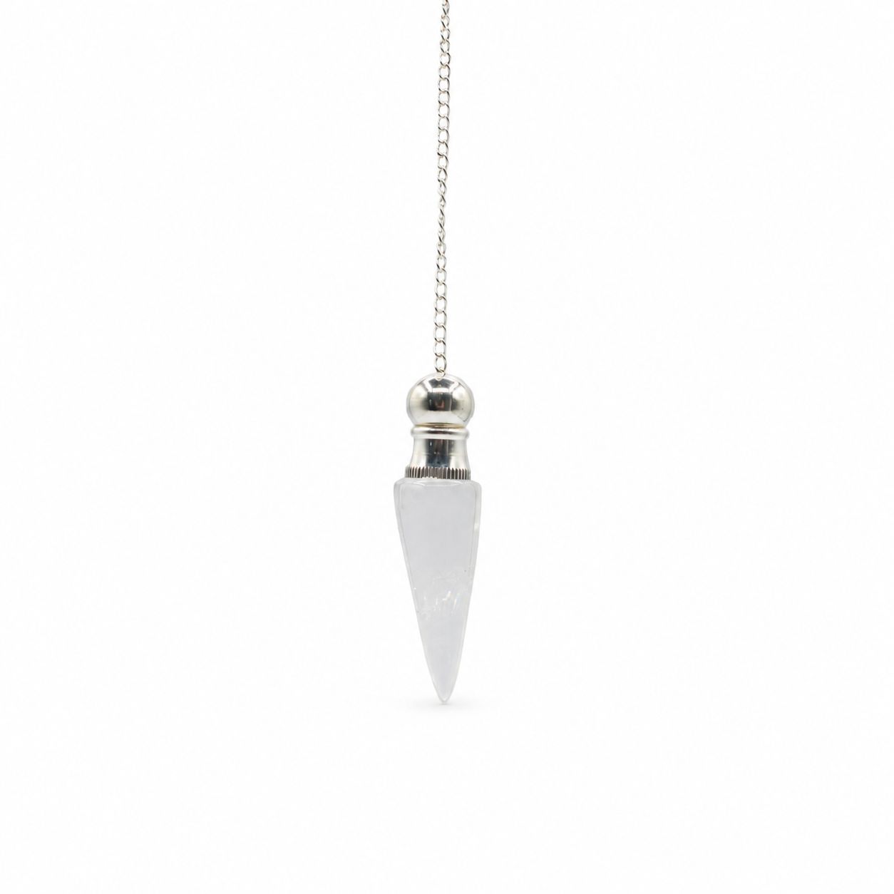 Secret Cavity Discovery of Truth Pendulum - Clear Quartz - Silver Plated - Image 2