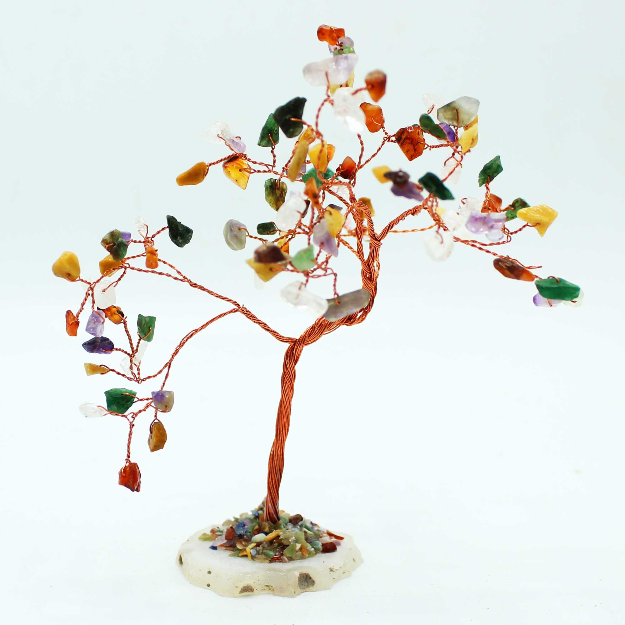 Lrg Gemstone Tree - Multi Stones on Natural Agate Base (100 stones) - Image 3