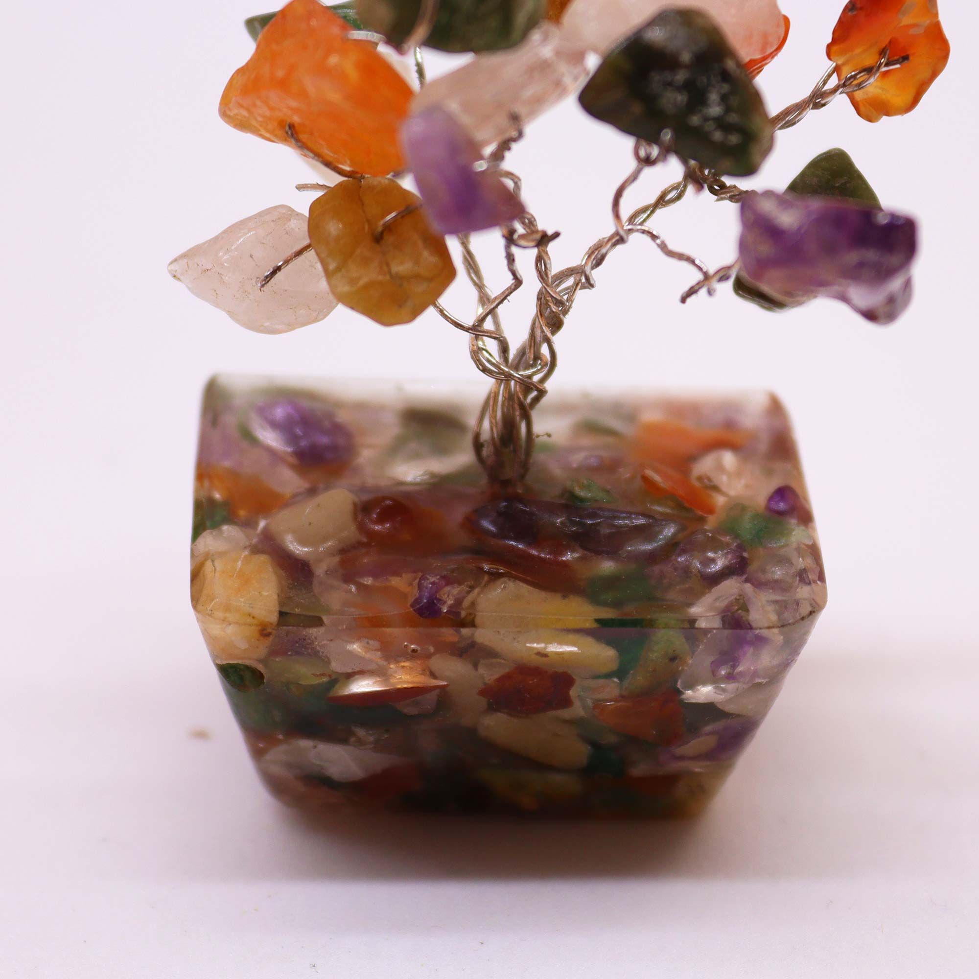 Mini Gemstone Tree on Orgonite Base - Multi Stones (15 stones) - Image 2
