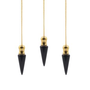 Secret Cavity Discovery of Truth Pendulum - Black Agate - Gold Plated