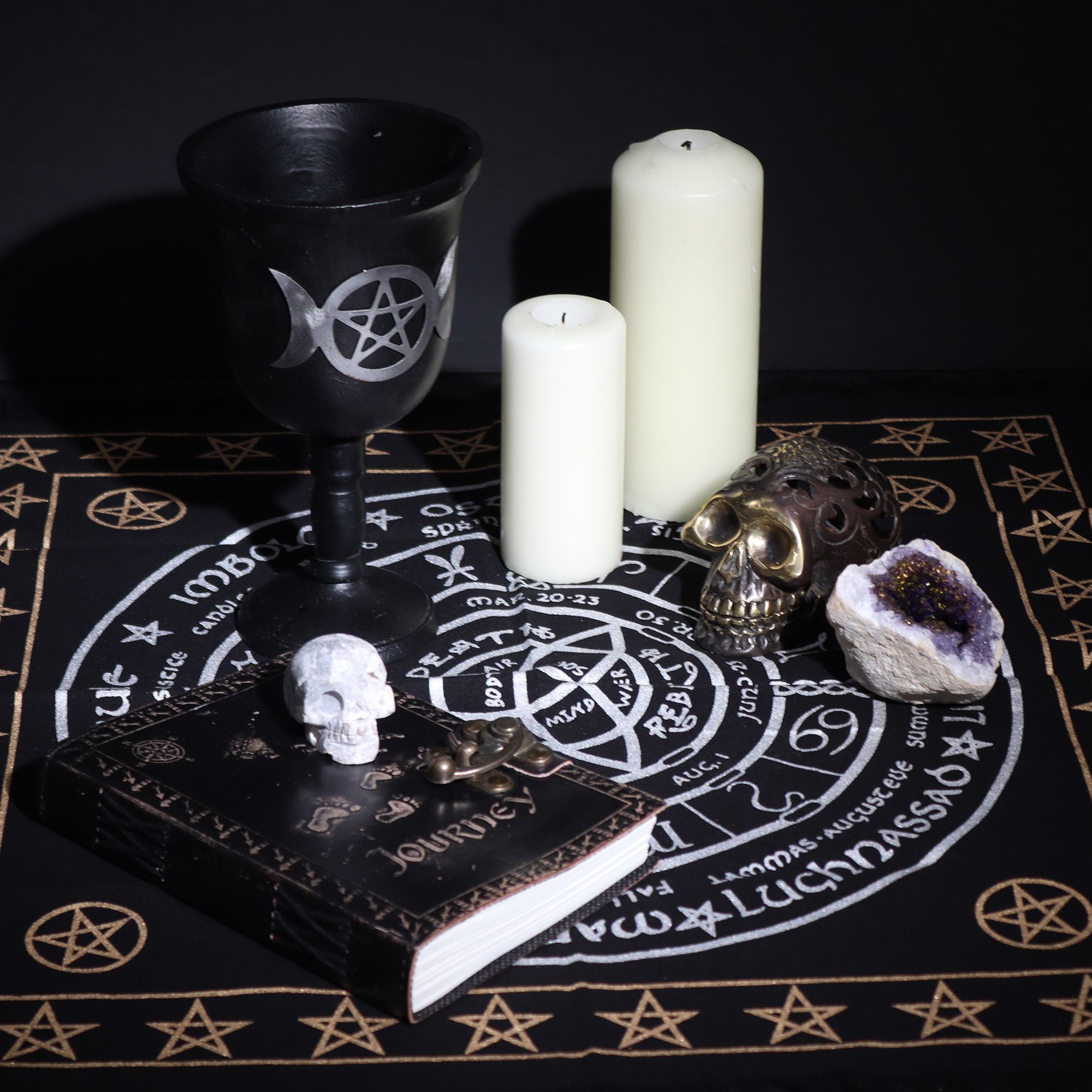 Esoteric Fringed Altar Cloth - Life Death Rebirth - Image 2