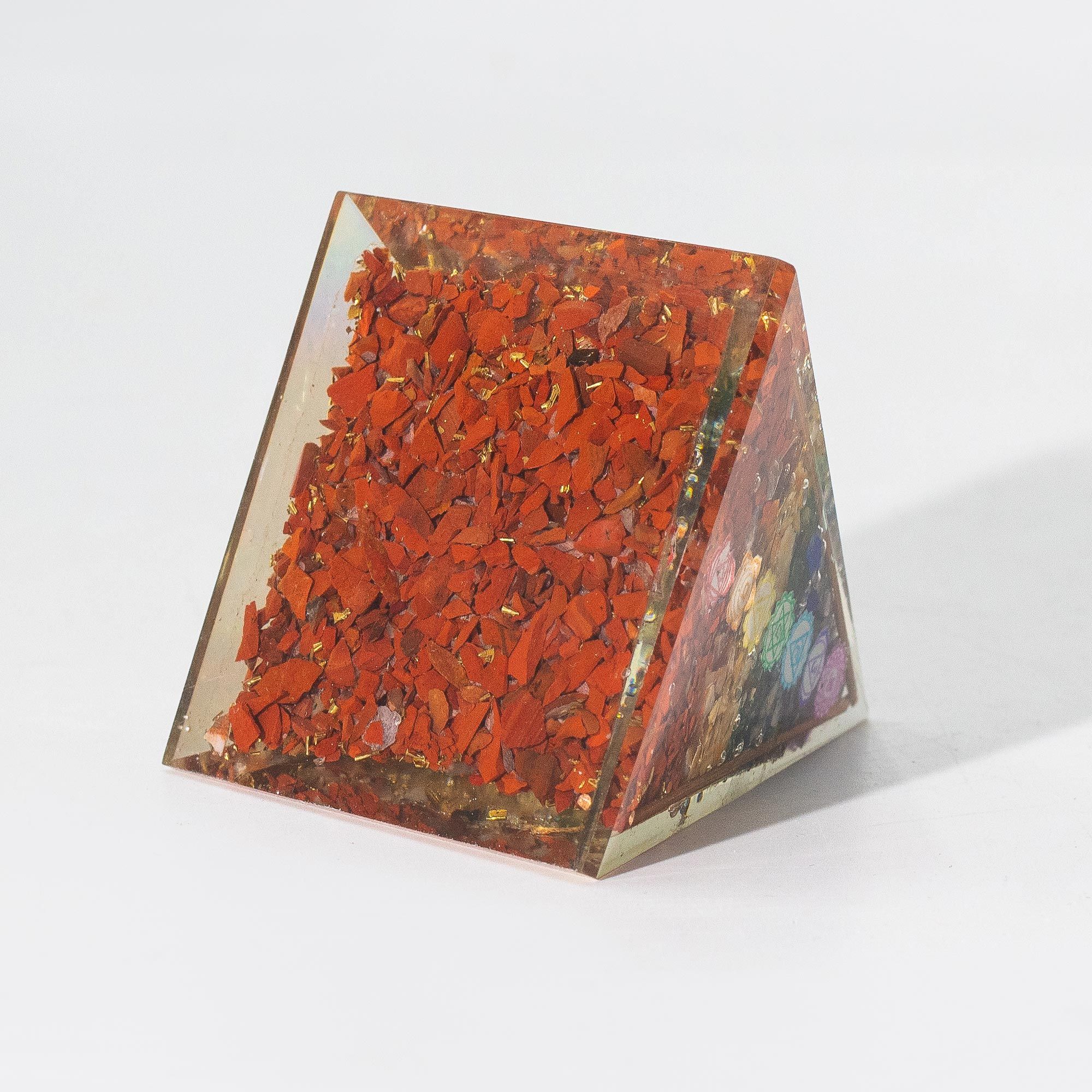 Med Organite Pryamids 7x6cm - Copper Bars - 7 Charkra Chips - Image 4