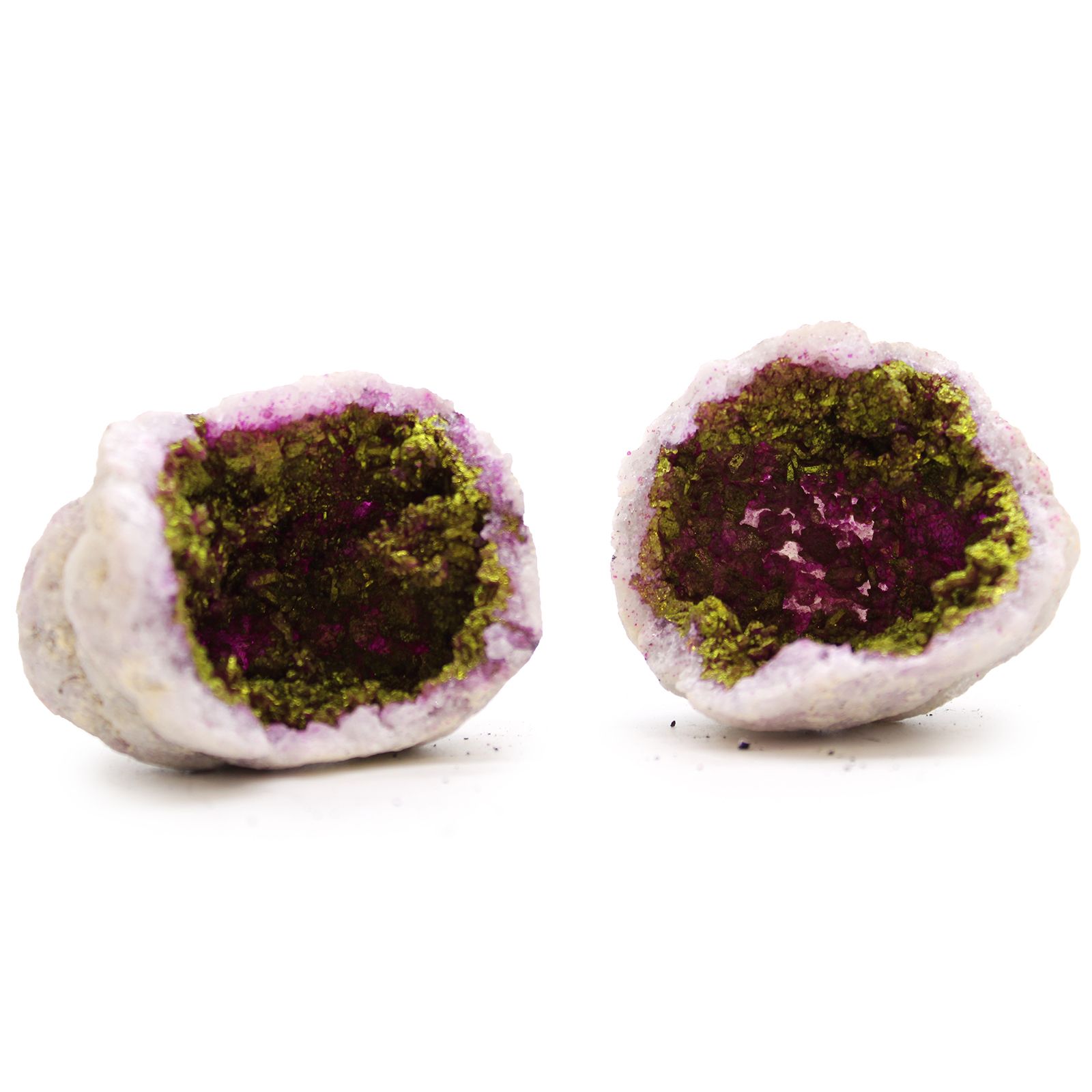 Coloured Calsite Geodes - Natural Rock - Pink & Gold - Image 4