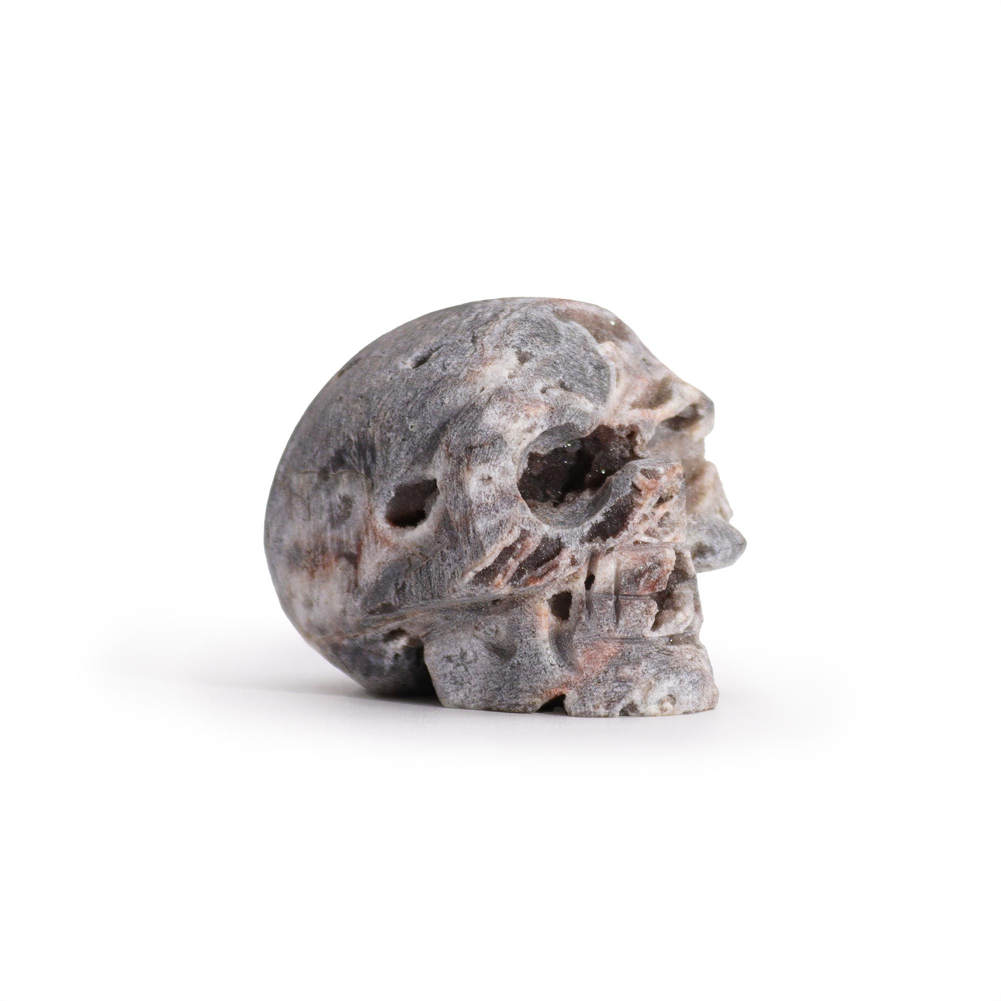 Calcite Geode Carved Skull - Image 3