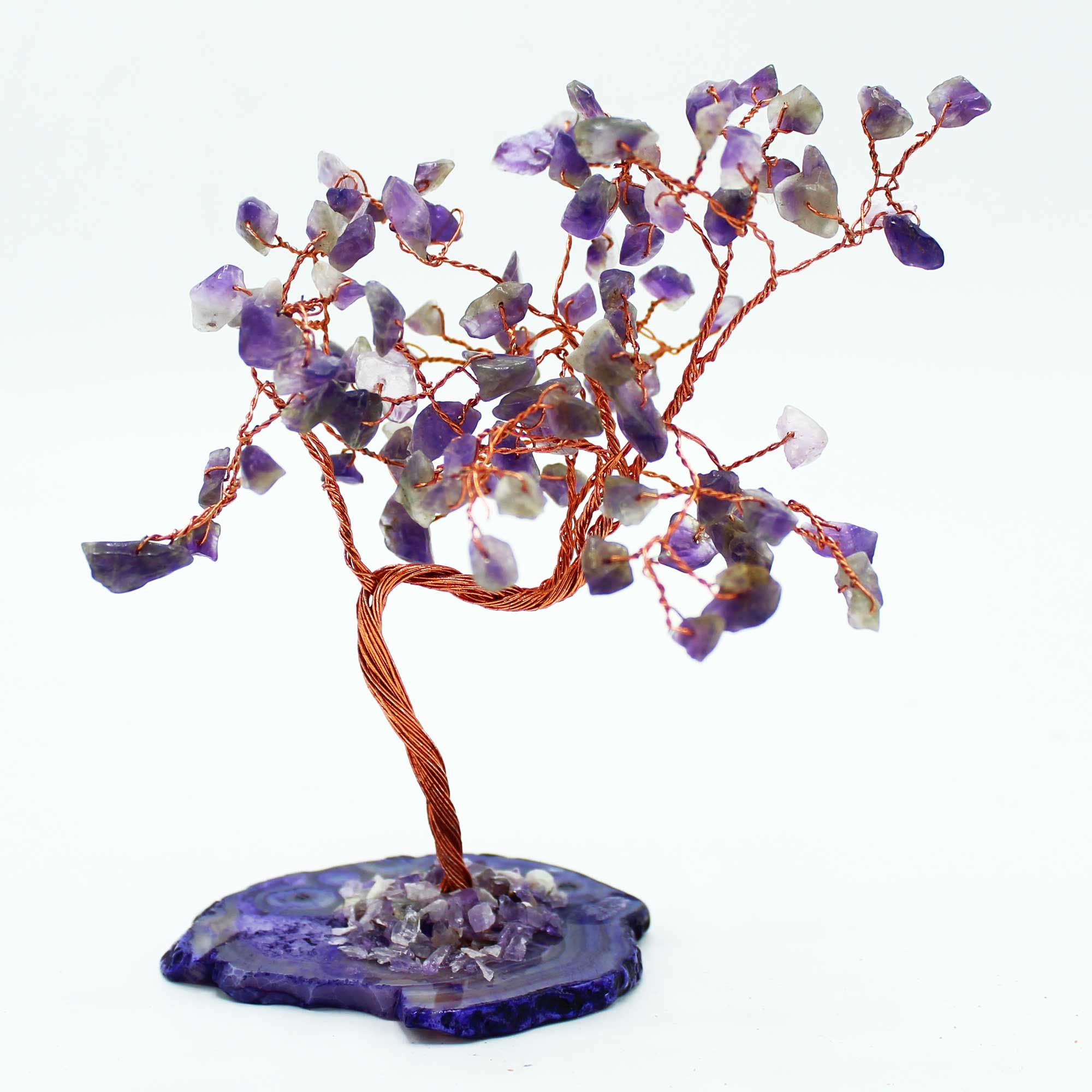Lrg Gemstone Tree - Amethyst on Natural Agate Base (100 stones) - Image 3