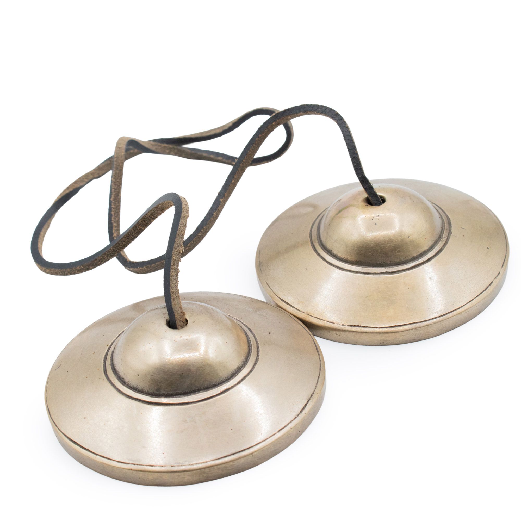 Premium Brass Tibetan Tingsha - Plain Traditional - approx 7.5cm (345gm) - Image 2