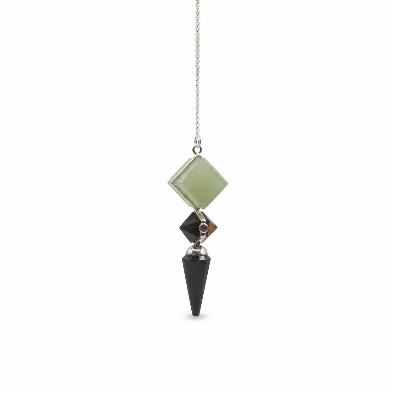 Builder of Realms - Three Piece Pendulum - Black Agate - Green Aventurine - Tiger Eye - Image 2