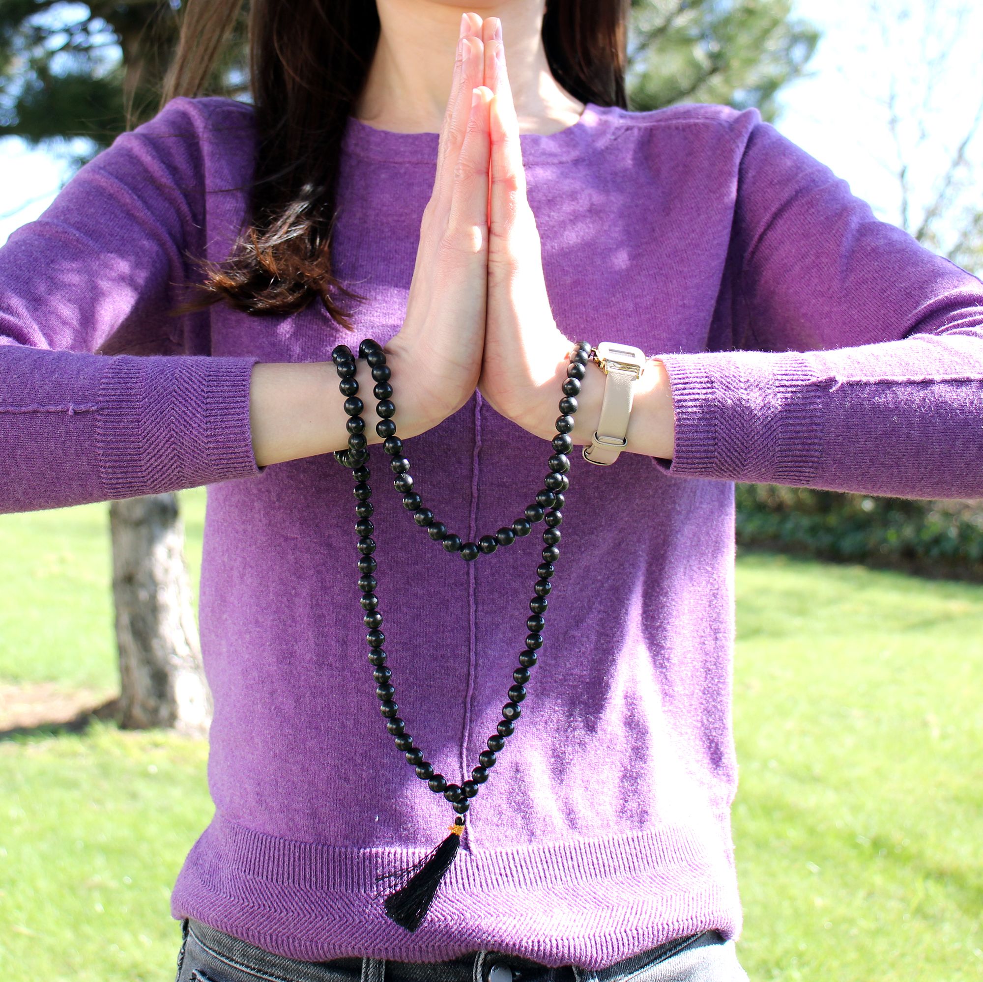 108 Bead Mala - Black Agate - Image 5