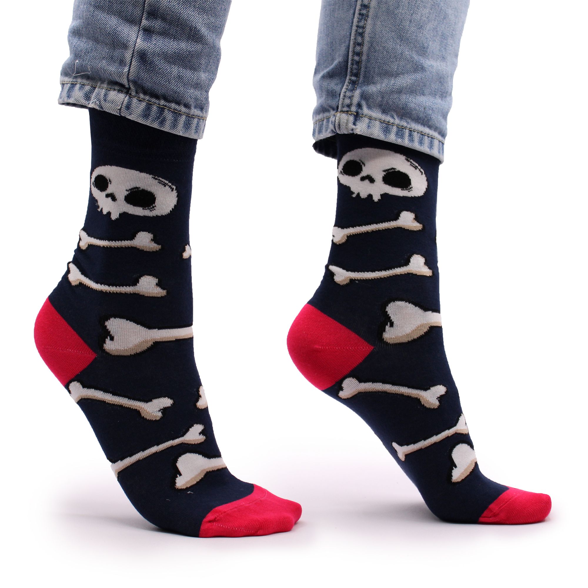 Hop Hare Bamboo Socks S/M - Skulls and Bones - Image 3