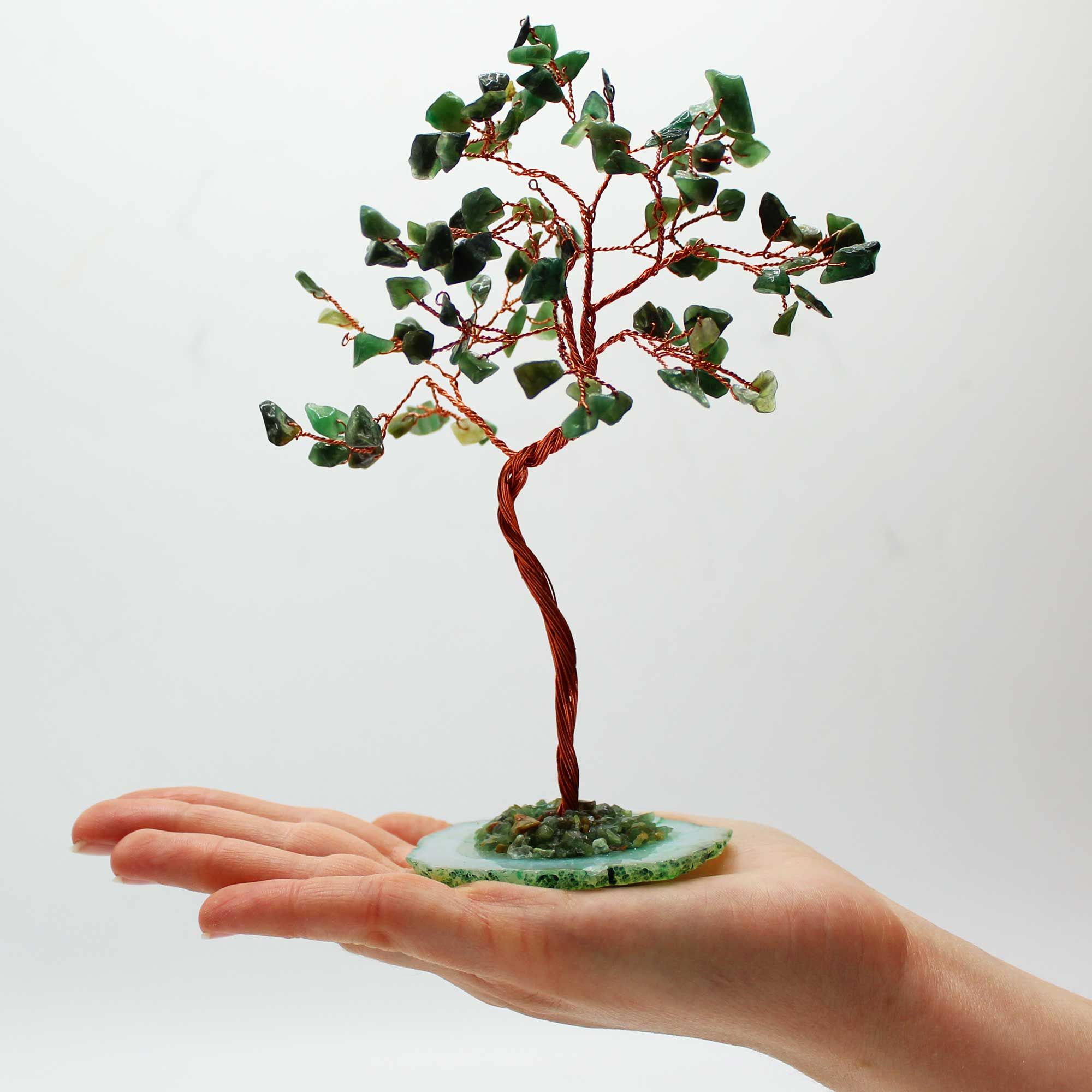Lrg Gemstone Tree - Green Aventurine on Green Agate Base (100 stones) - Image 2