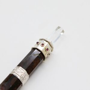Bloodroot Soverign Wand -Extra Long Fancy Jasper Magic- Crystal Ball top - 26cm