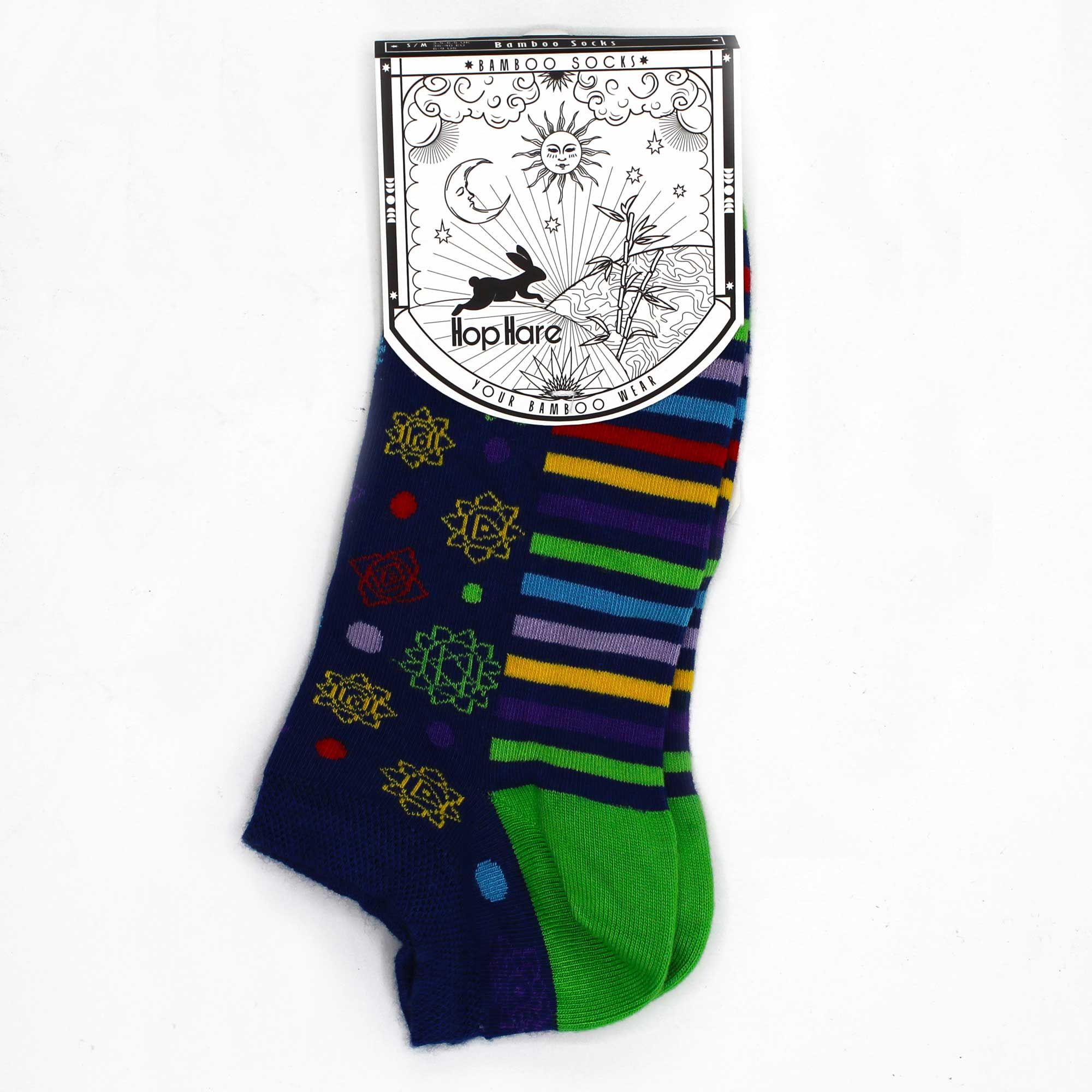 S/M Hop Hare Bamboo Socks Low (3.5-6.5) - 7 Chakra - Image 4