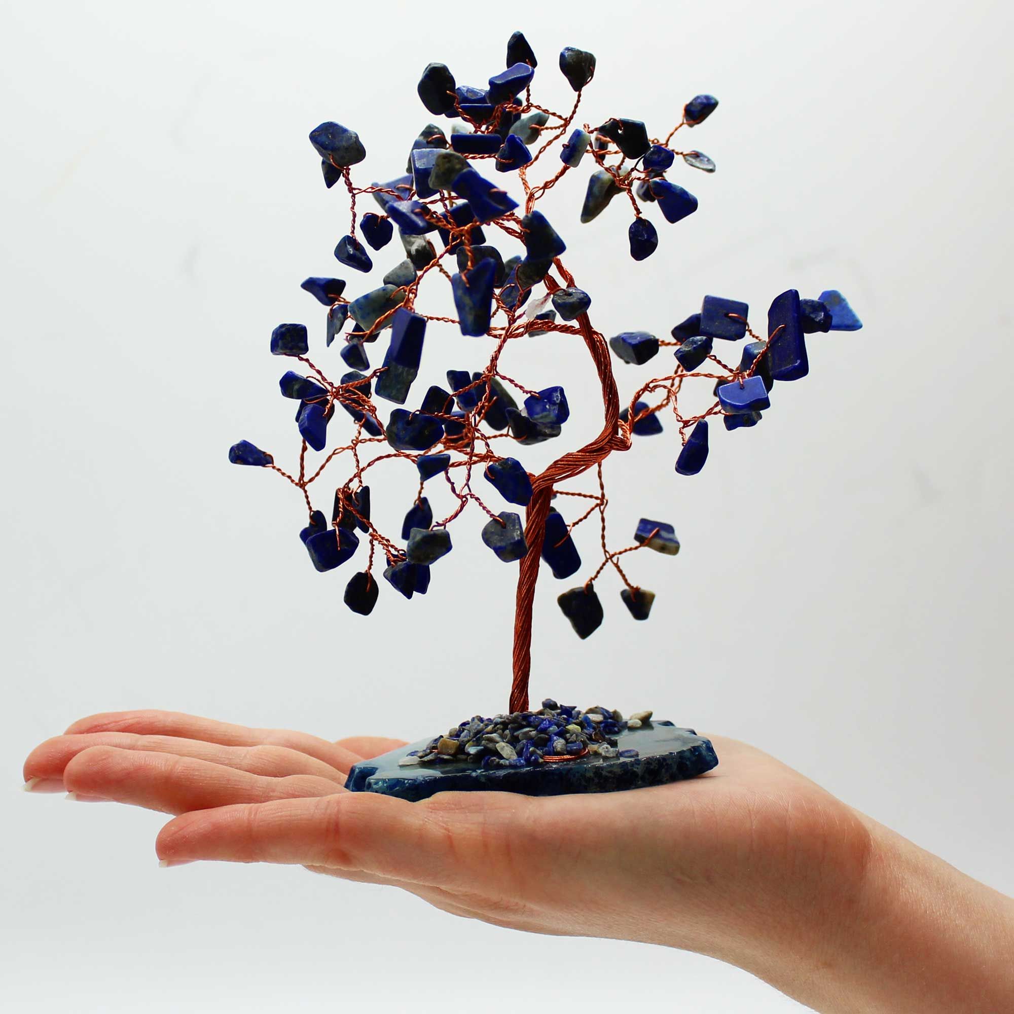Lrg Gemstone Tree - Sodalite on Blue Agate Base (100 stones) - Image 2