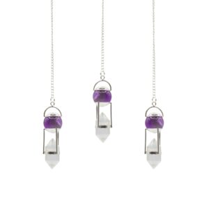 Seeker of Truth - Double Power Pendulum - Amethyst Globe - Clear Quartz Double Terminated