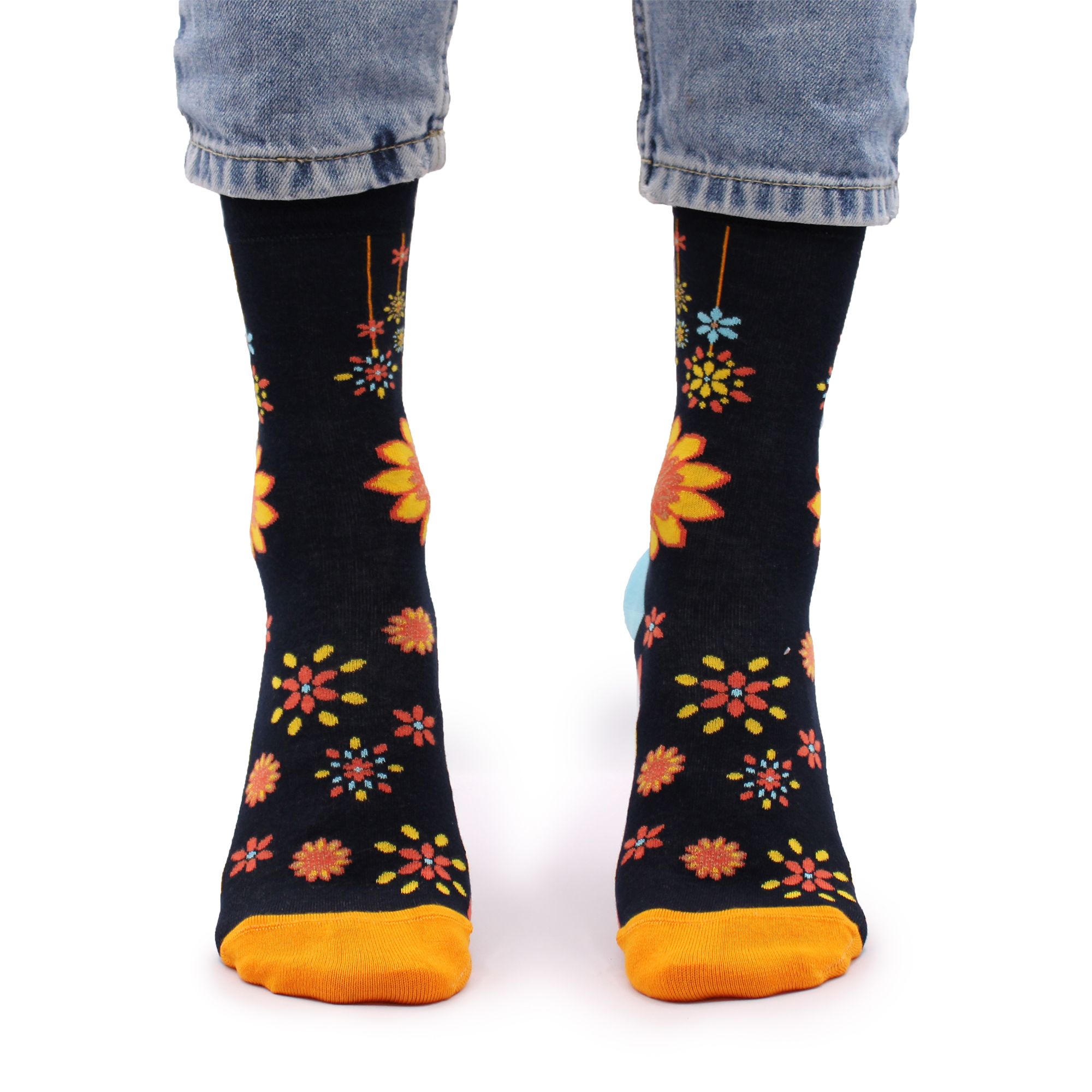 Hop Hare Bamboo Socks S/M - Mandala Flowers - Image 2