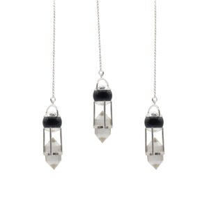 Shadow Seer - Double Power Pendulum - Obsidian Globe - Clear Quartz Double Terminated