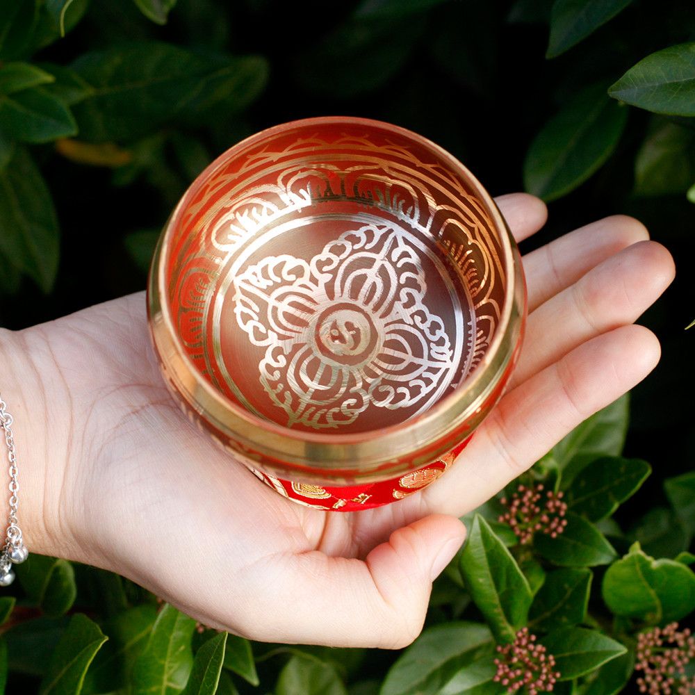 Mini Singing Bowl Gift Set - Red - Image 5