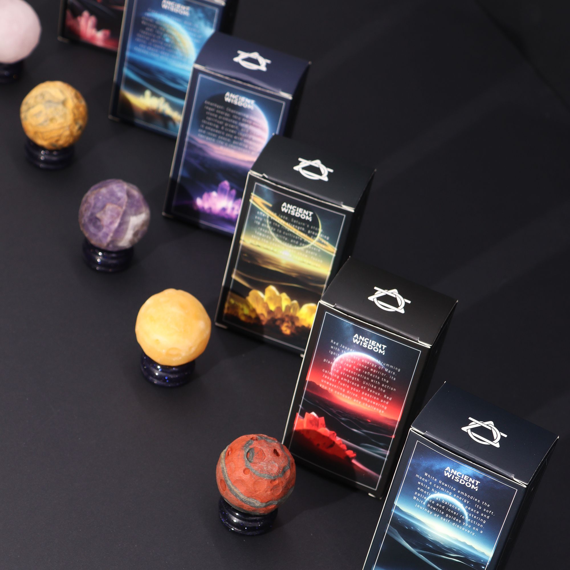 Yellow Jade Planet on a Sola Goldstone Stand (SATURN) - Image 10