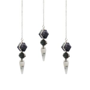 Psychic Gateway Edition - Three Piece Pendulum - Multi Fluorite - Labradorite - Rainbow Moonstone