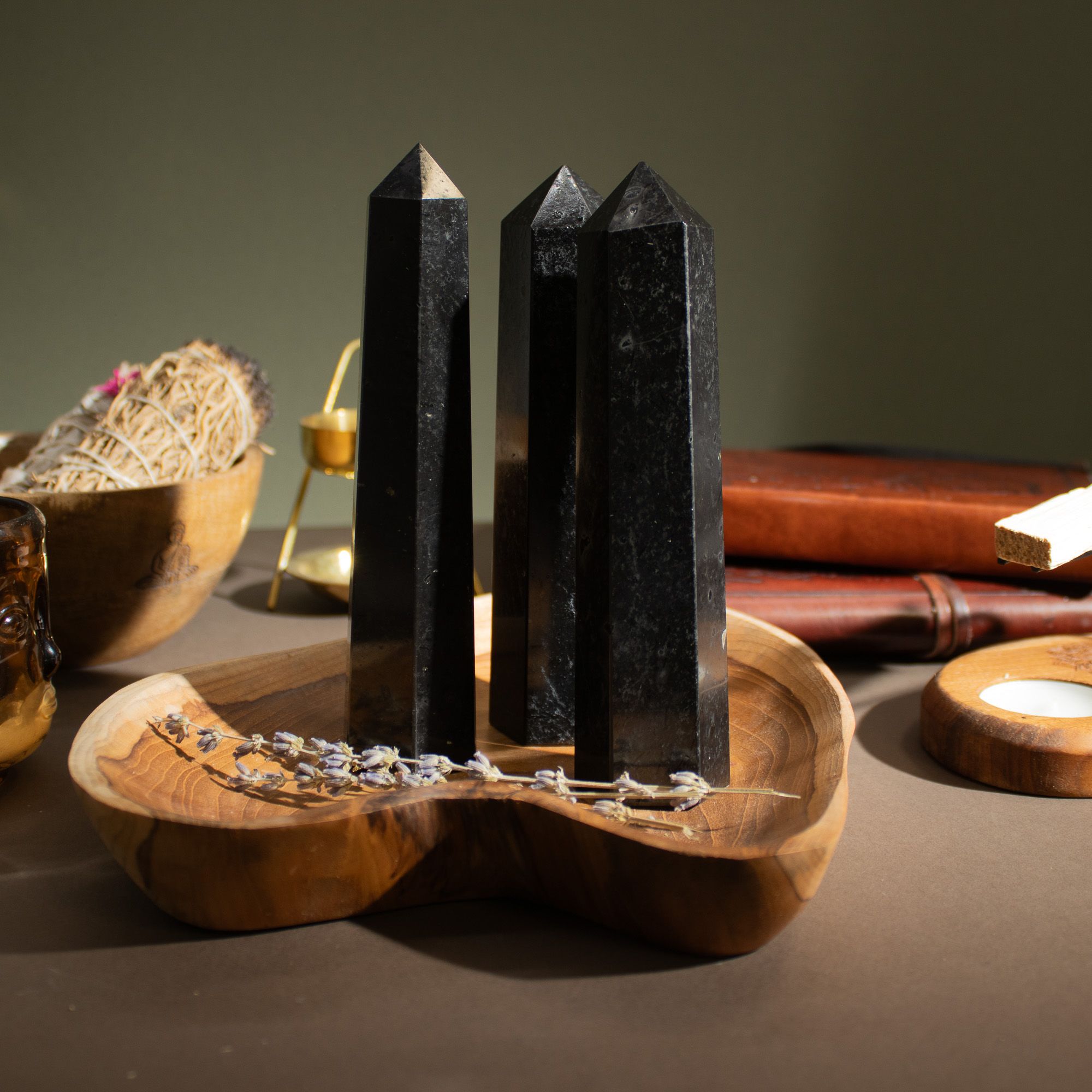 Gemstone Six Face Obelisk Point approx 17cm - Black Tourmaline - Image 5