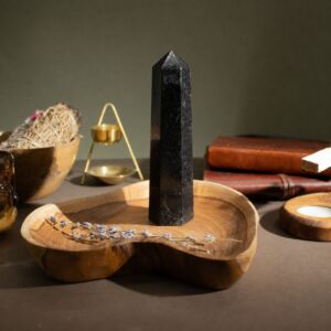 Gemstone Six Face Obelisk Point approx 17cm - Black Tourmaline