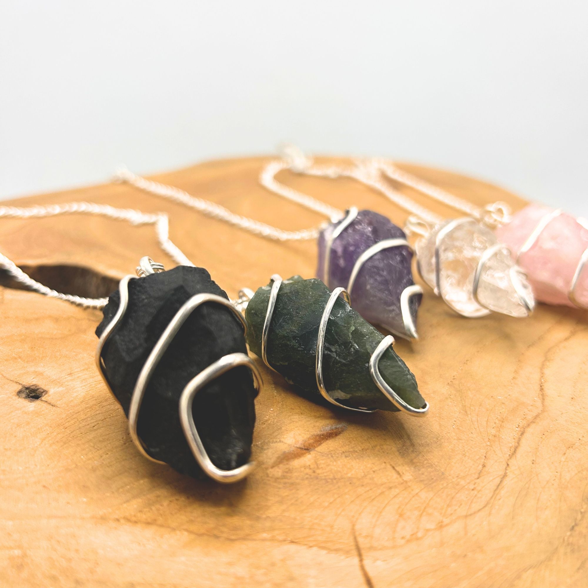 Raw Gemstone Pendulum - Moss Agate - Image 2