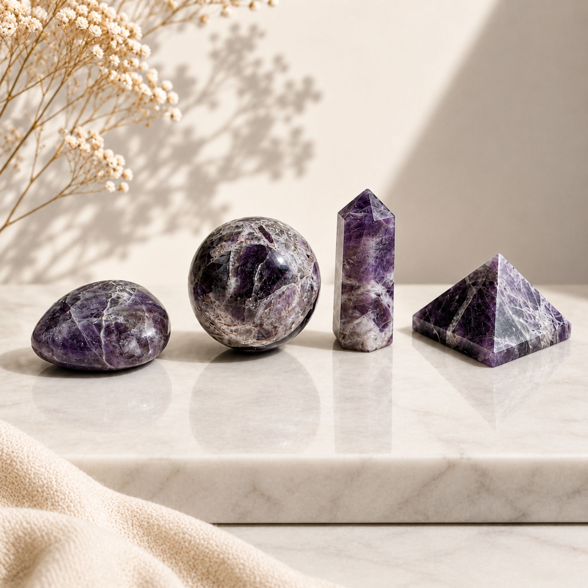 Four Gemstone Shapes - Amethyst - Image 2