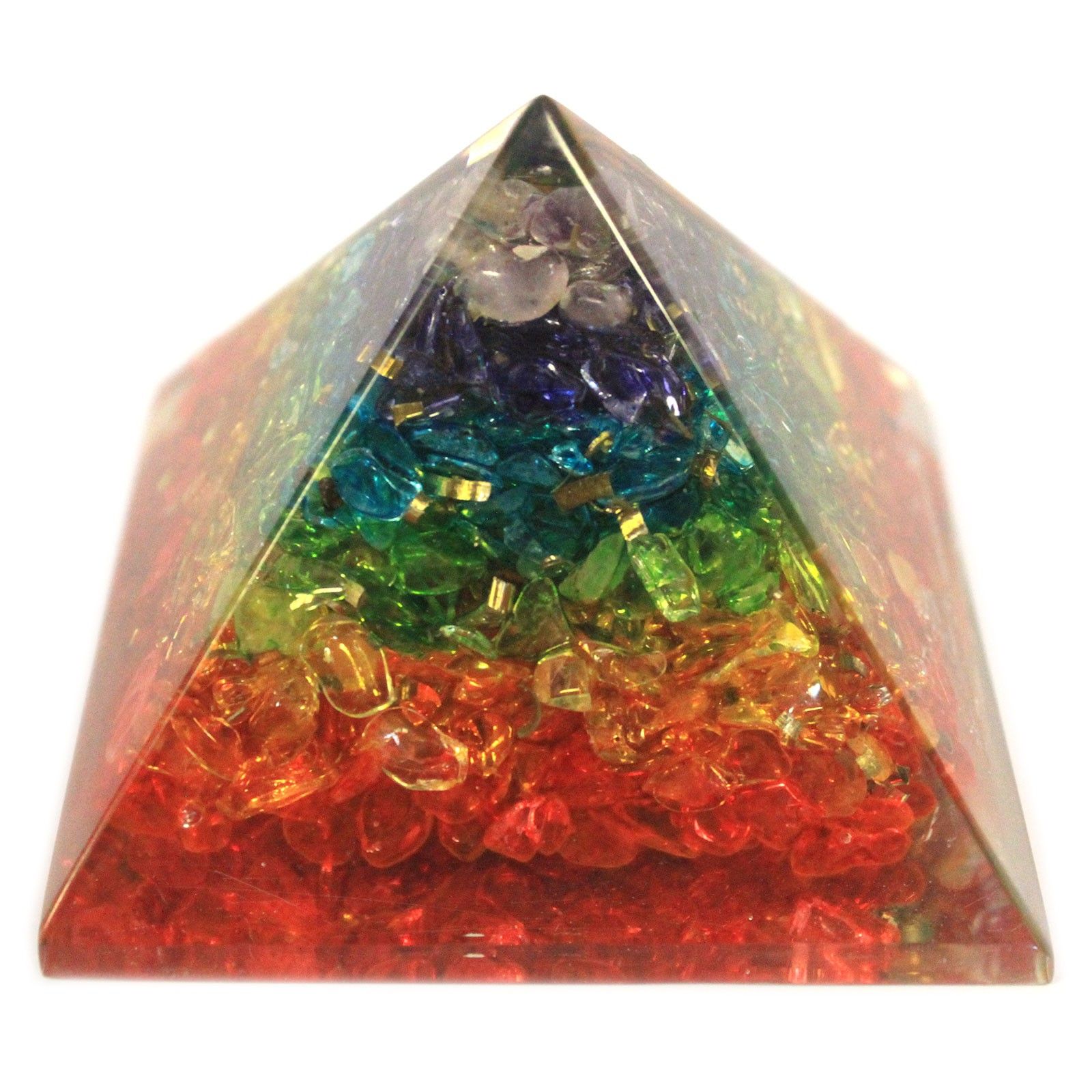 Lrg Orgonite Pyramid 70mm - Chakra Gemchips - Image 3