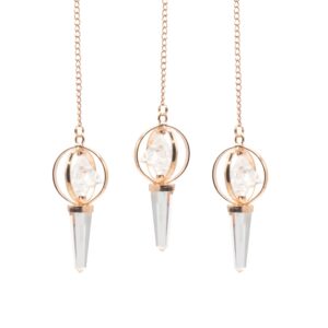Stellar Gateway - Two Piece Spinning Merkaba Star in Copper Pendulum - Clear Quartz