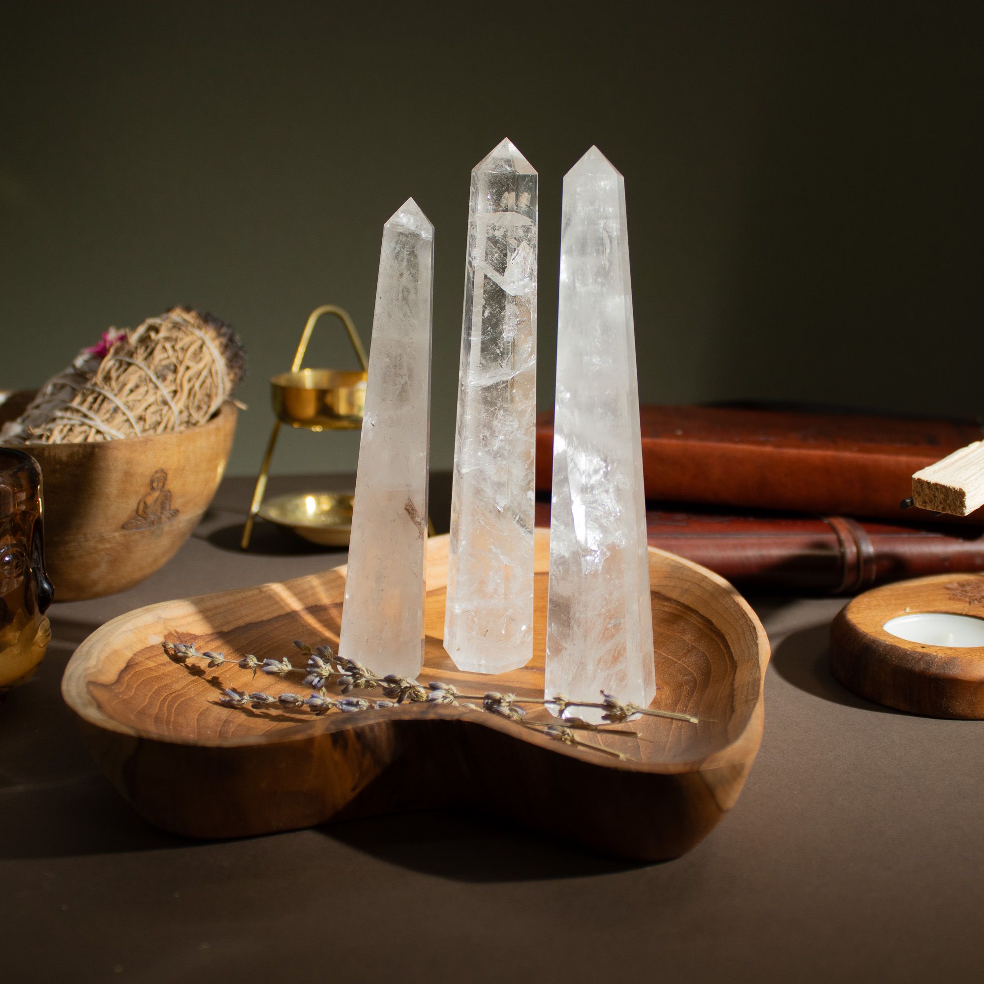 Gemstone Six Face Obelisk Poins approx 17cm - Rock Crystal - Image 2