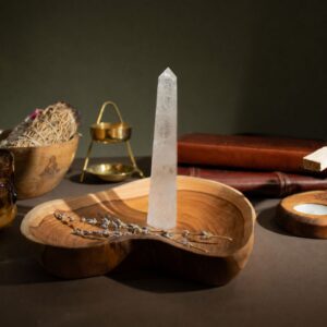 Gemstone Six Face Obelisk Poins approx 17cm - Rock Crystal