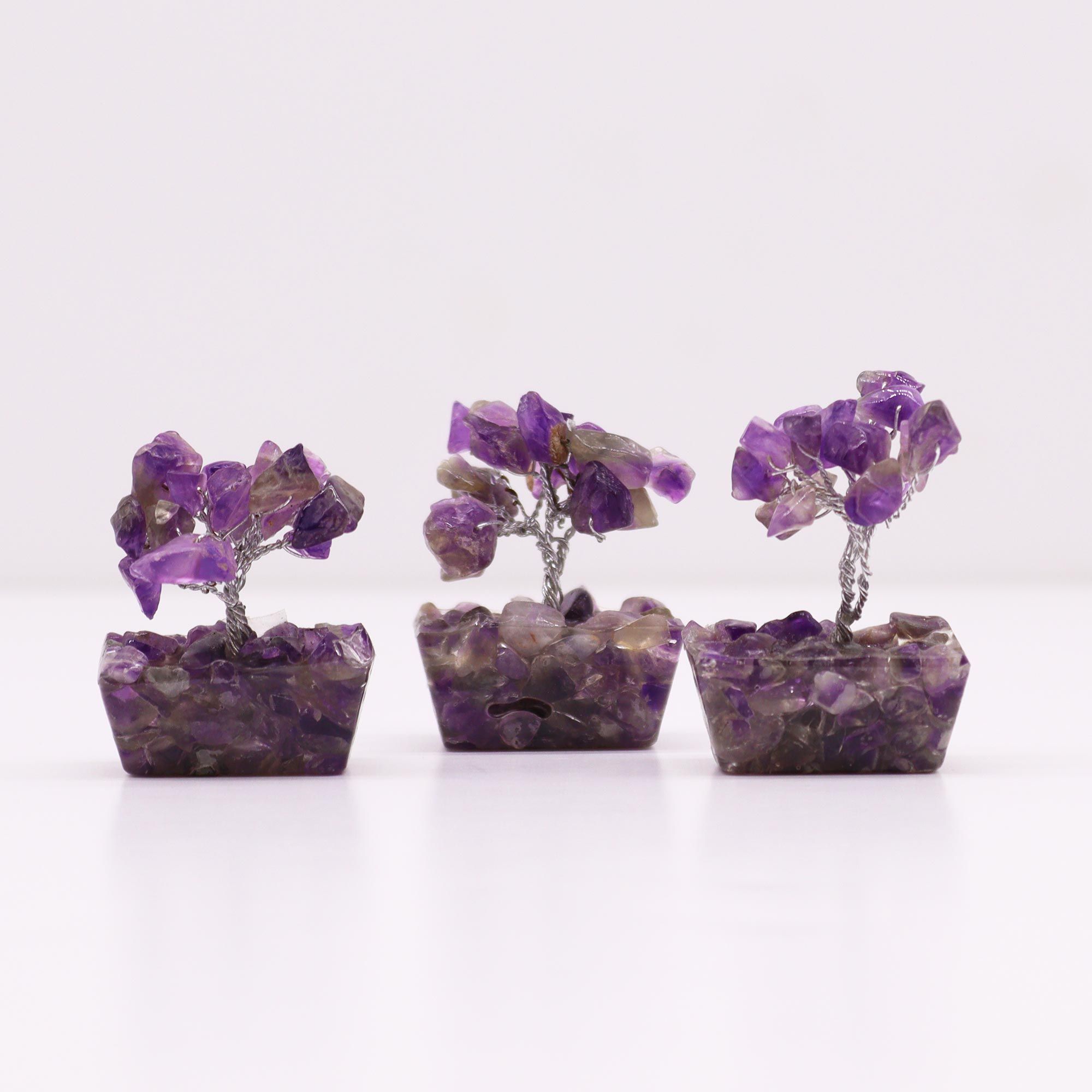 Mini Gemstone Tree On Orgonite Base - Amethyst (15 stones) - Image 4