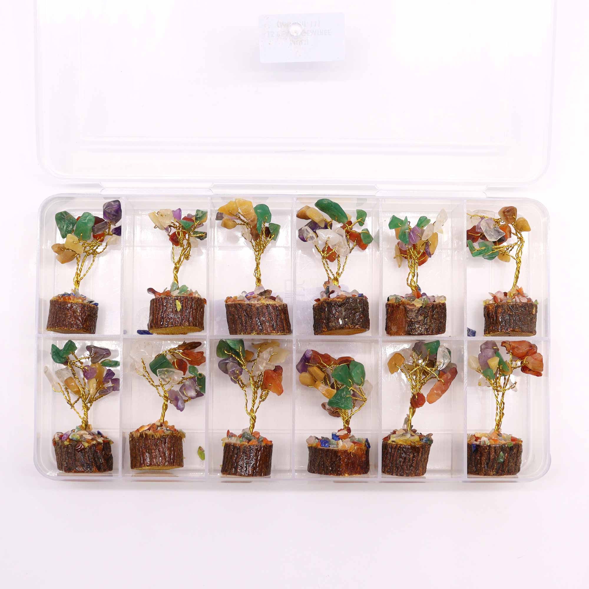 Mini Gemstone Tree On Wood Base - Multi Stones (15 stones) - Image 6