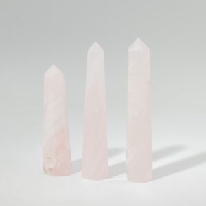 Gemstone Six Face Obelisk Point approx 11cm  - Rose Quartz