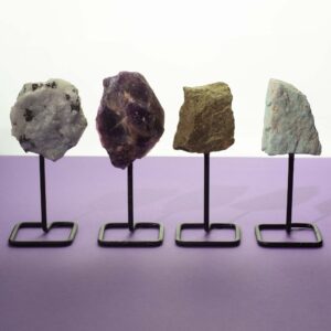 Mineral Specimen on Metal Stand - Epidote