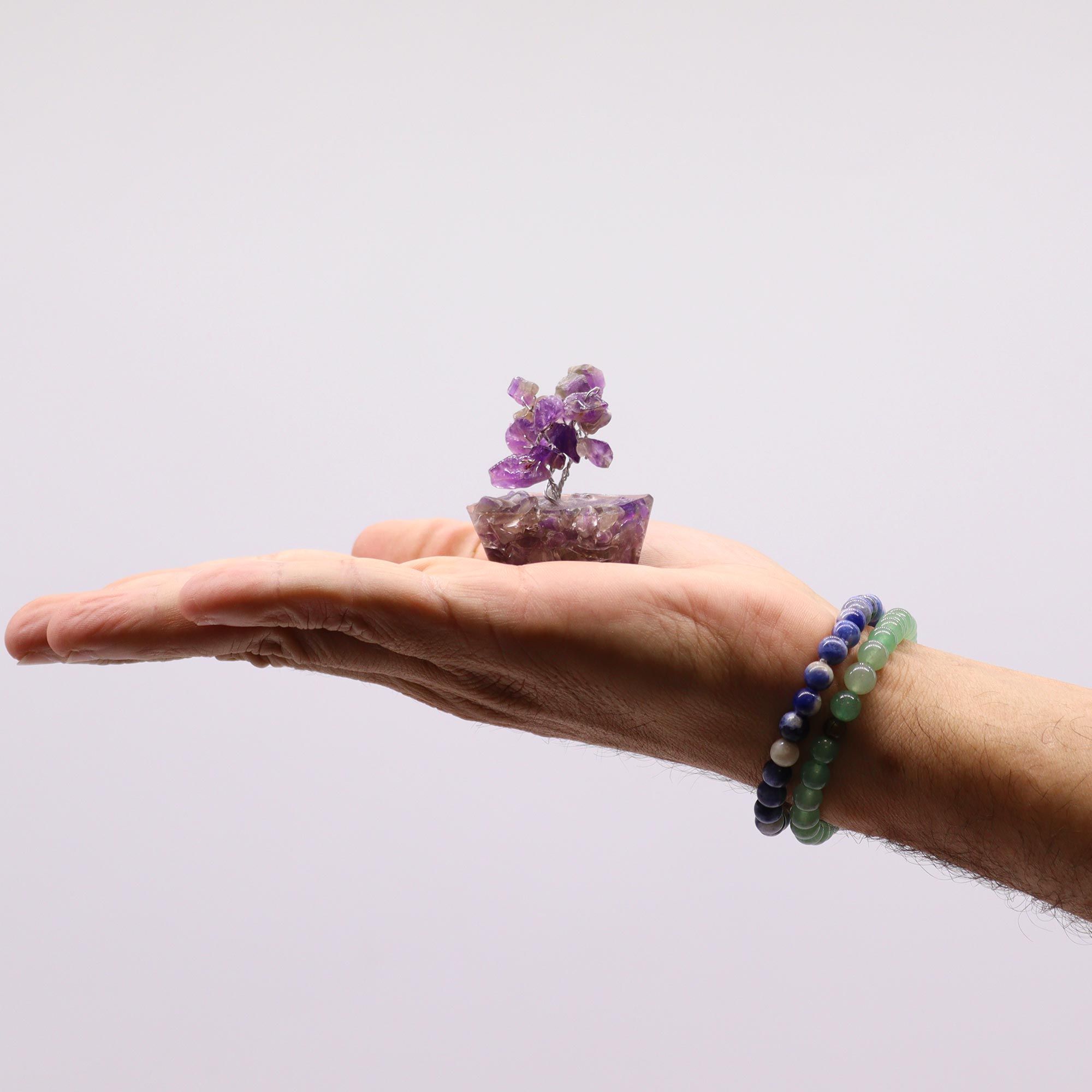 Mini Gemstone Tree On Orgonite Base - Amethyst (15 stones) - Image 3