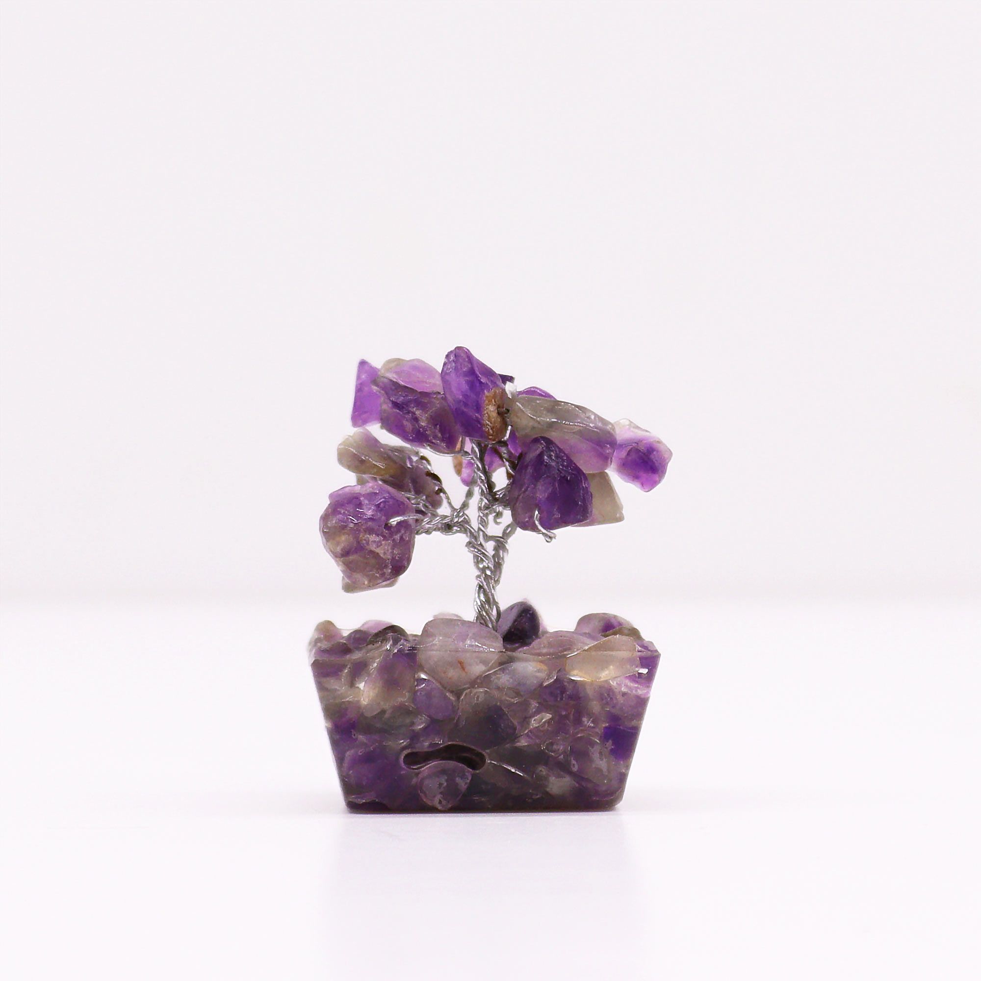 Mini Gemstone Tree On Orgonite Base - Amethyst (15 stones) - Image 2